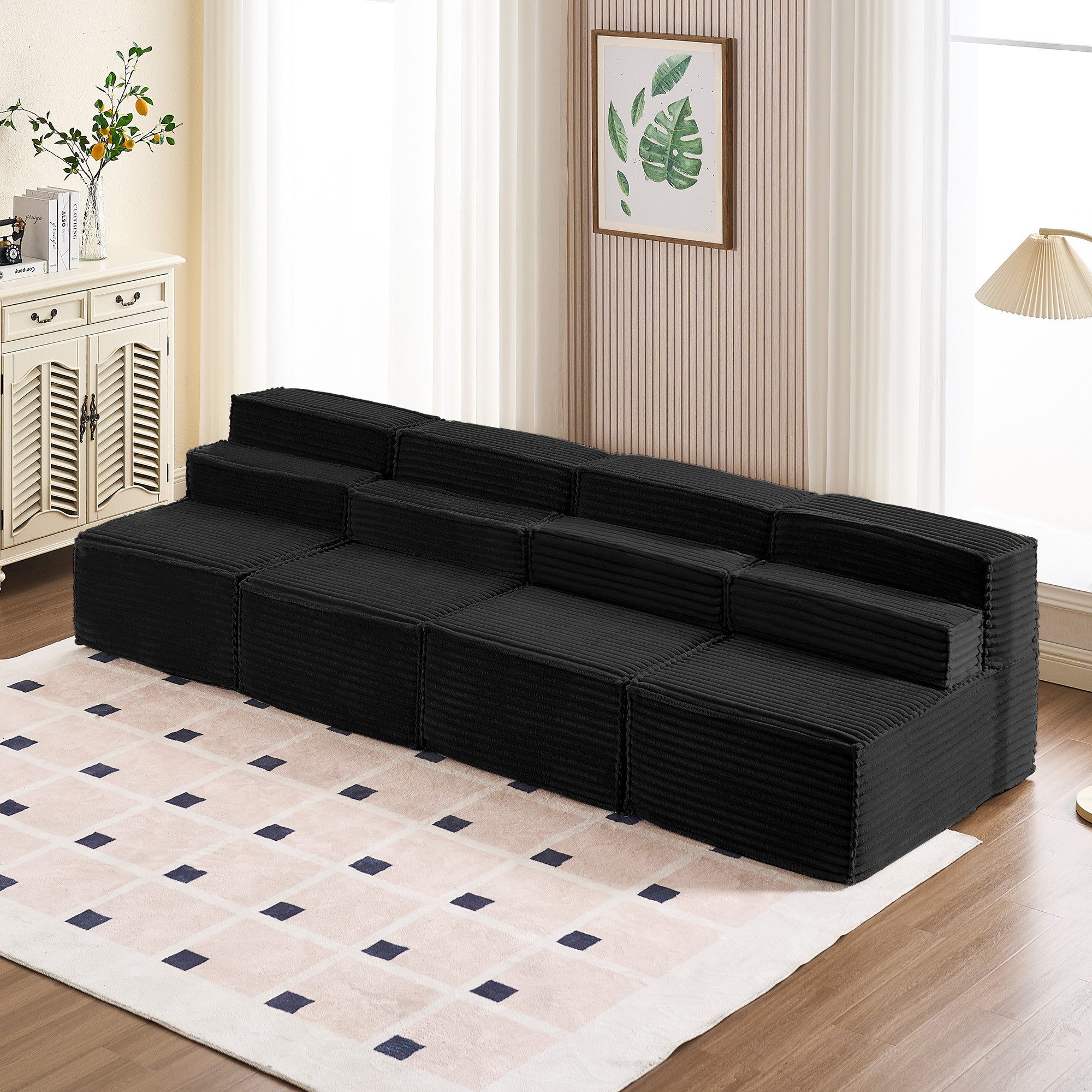 HOMYEDAMIC Big-Sofa Schwammsofa 1-4 Sitzers Ecksofa, günstig online kaufen