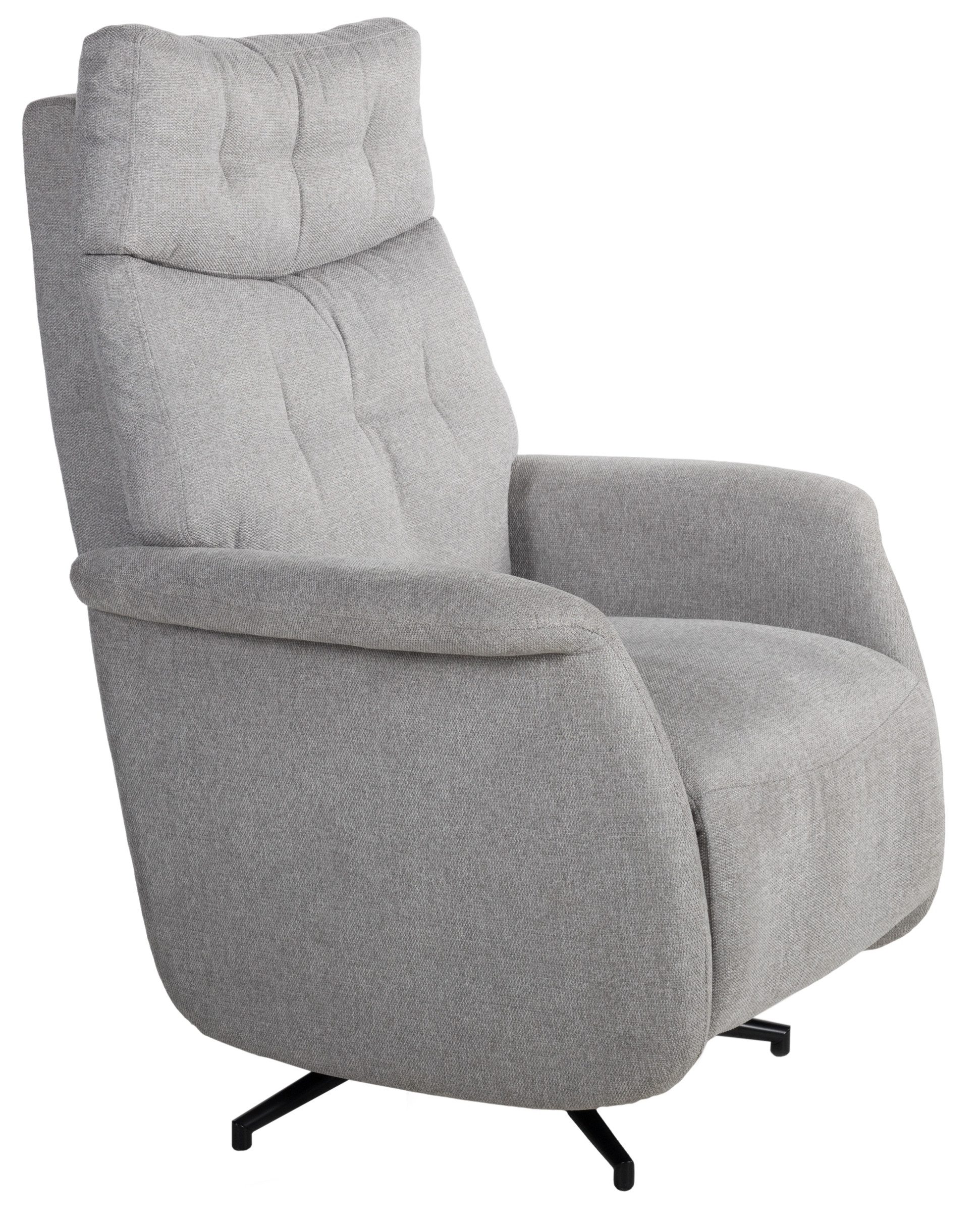 Duo Collection Relaxsessel Peralta, 360° Drehfunktion, steingrau, Webstoff - 78x107x93cm (BxHxT)