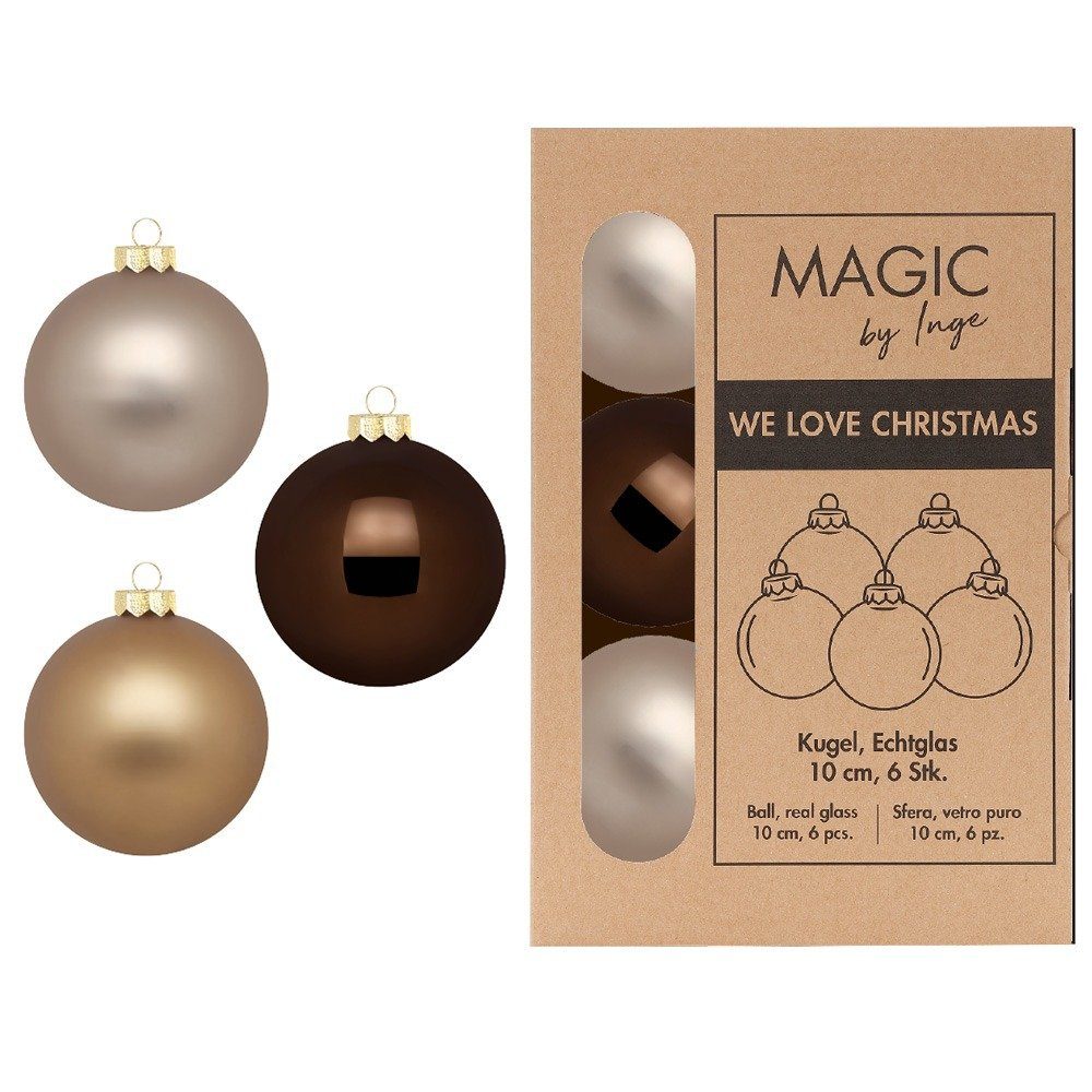 MAGIC by Inge Weihnachtsbaumkugel, Weihnachtskugeln Glas 10cm 6 Stück - Elegant Lounge