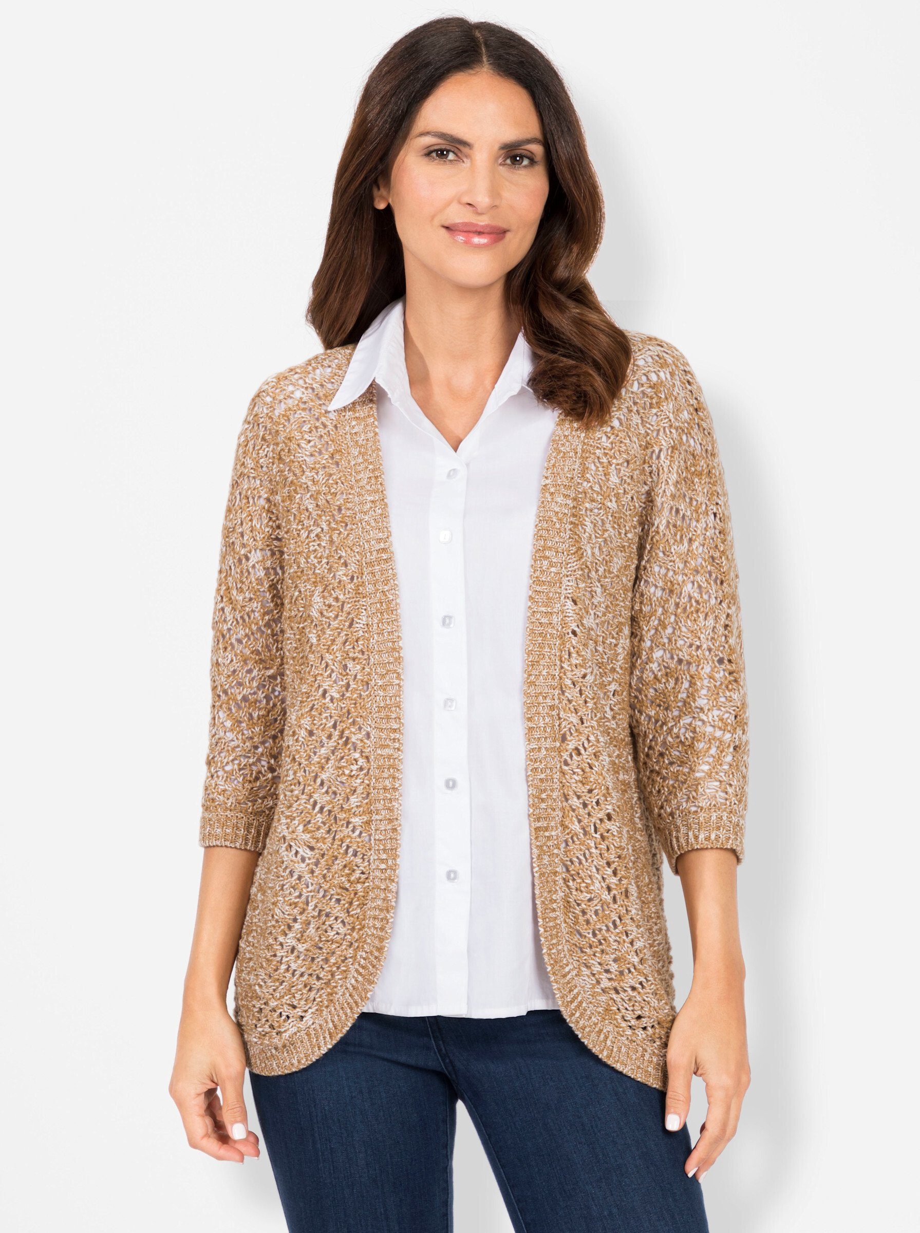 WITT WEIDEN Strickjacke camel-ecru-meliert