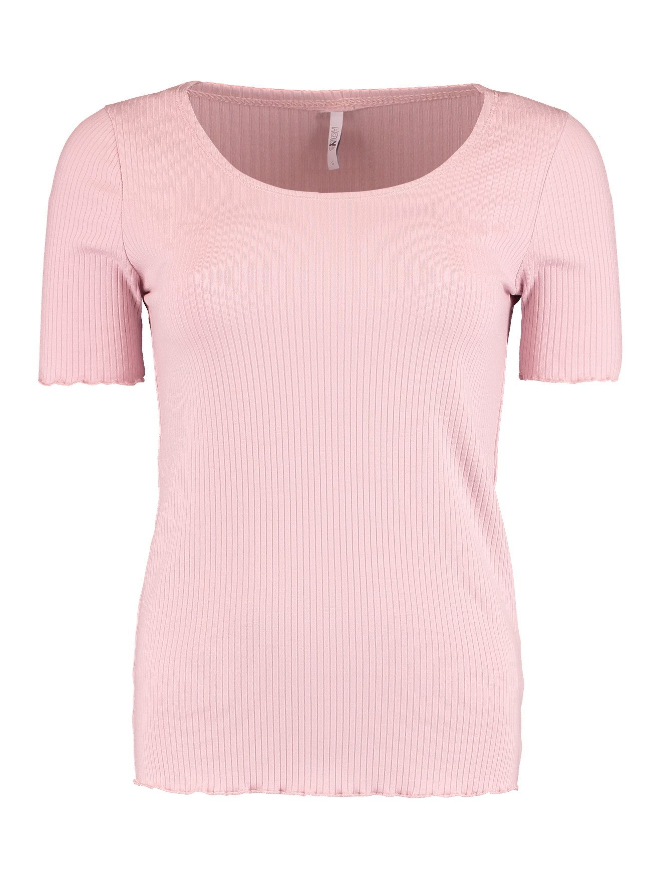 HaILY’S T-Shirt Top Halbarm Shirt Gerippt Rundhals Oberteil 7374 in Rosa