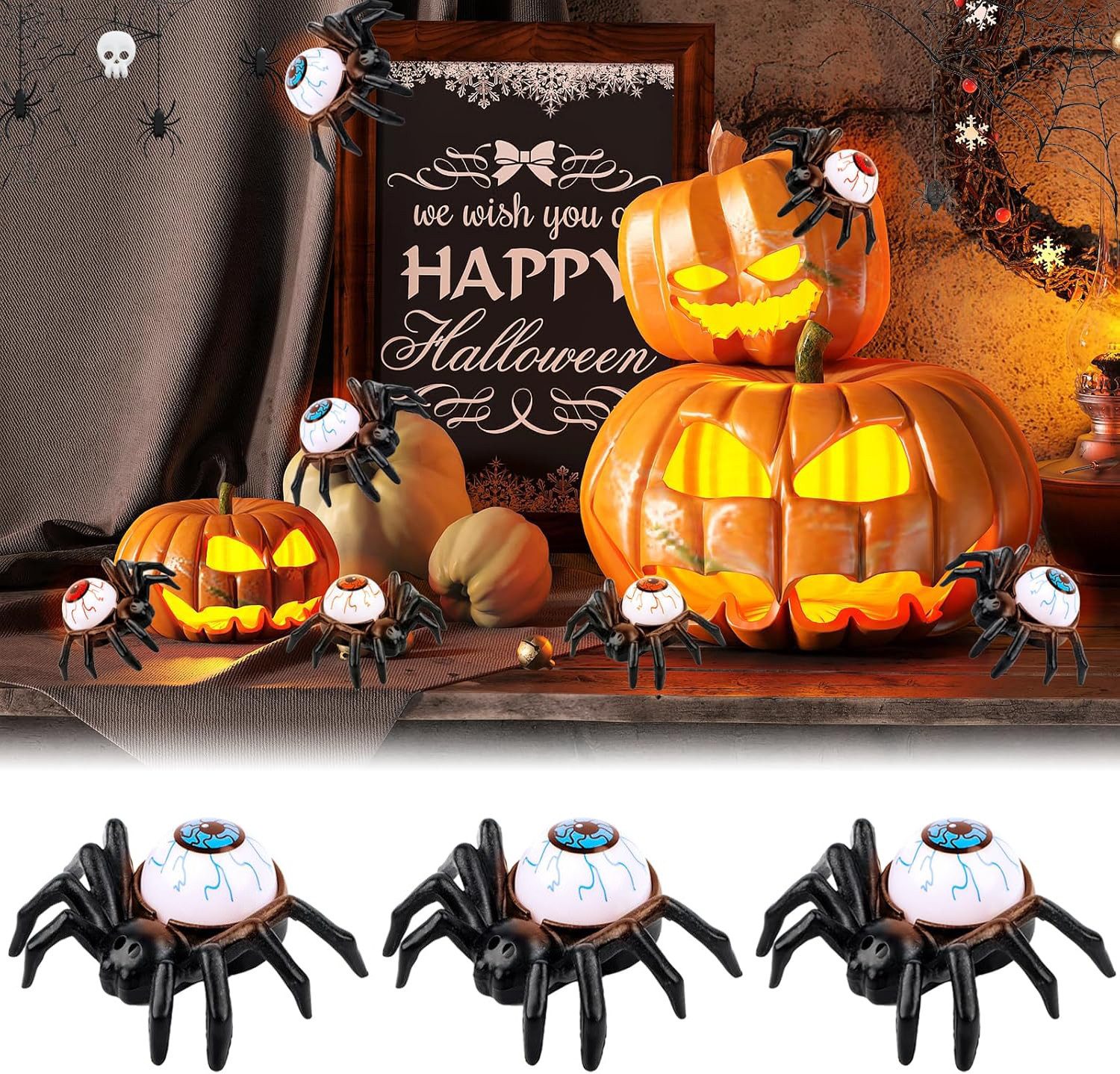Coonoor LED-Kerze 12 Stück Halloween Spinne günstig online kaufen