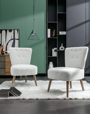 OKWISH Sessel mit Rückenlehne, mit Holzbeinen und verstellbaren Beinen, 57x65.5x74.5cm