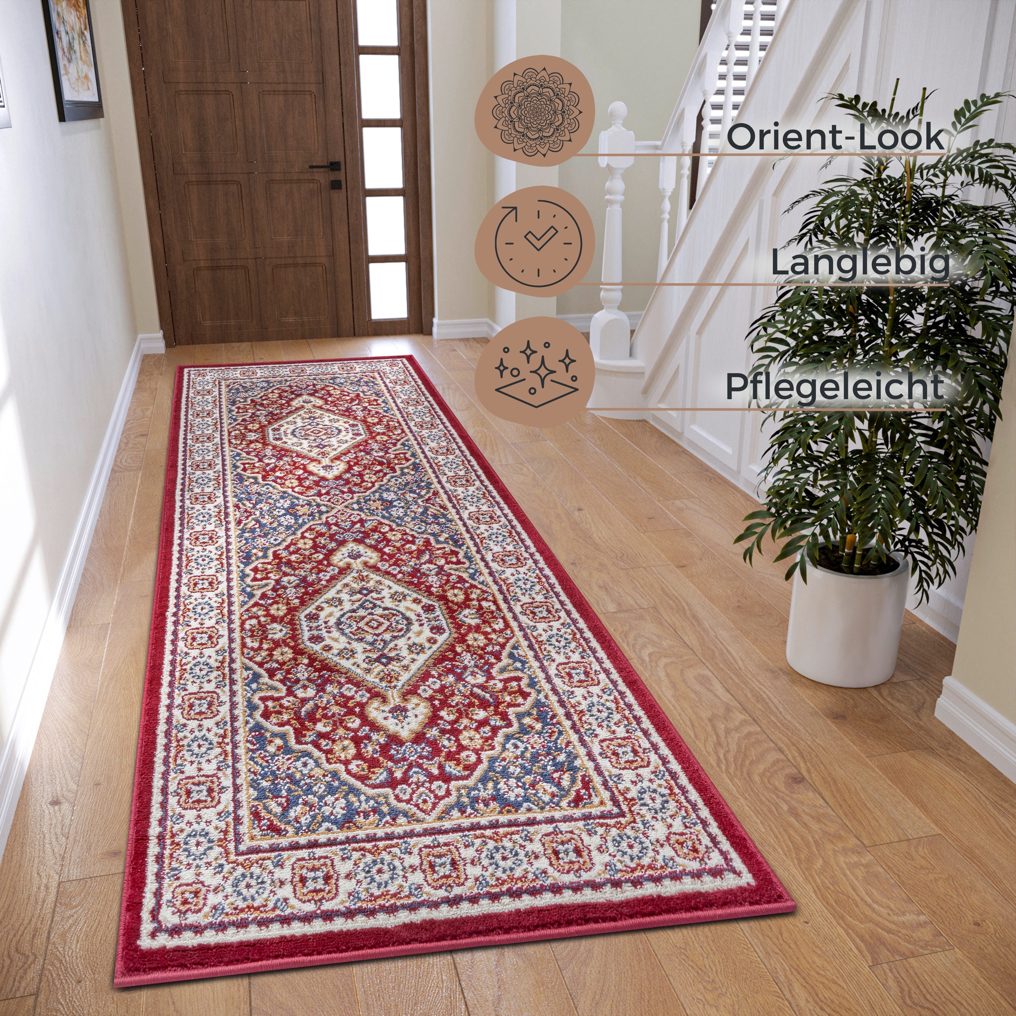 HANSE Home Teppich Mochi, rechteckig, Höhe: 8 mm, Läufer, Orientalisch, Kurzflor, Wohnzimmer, Schlafzimmer, Esszimmer