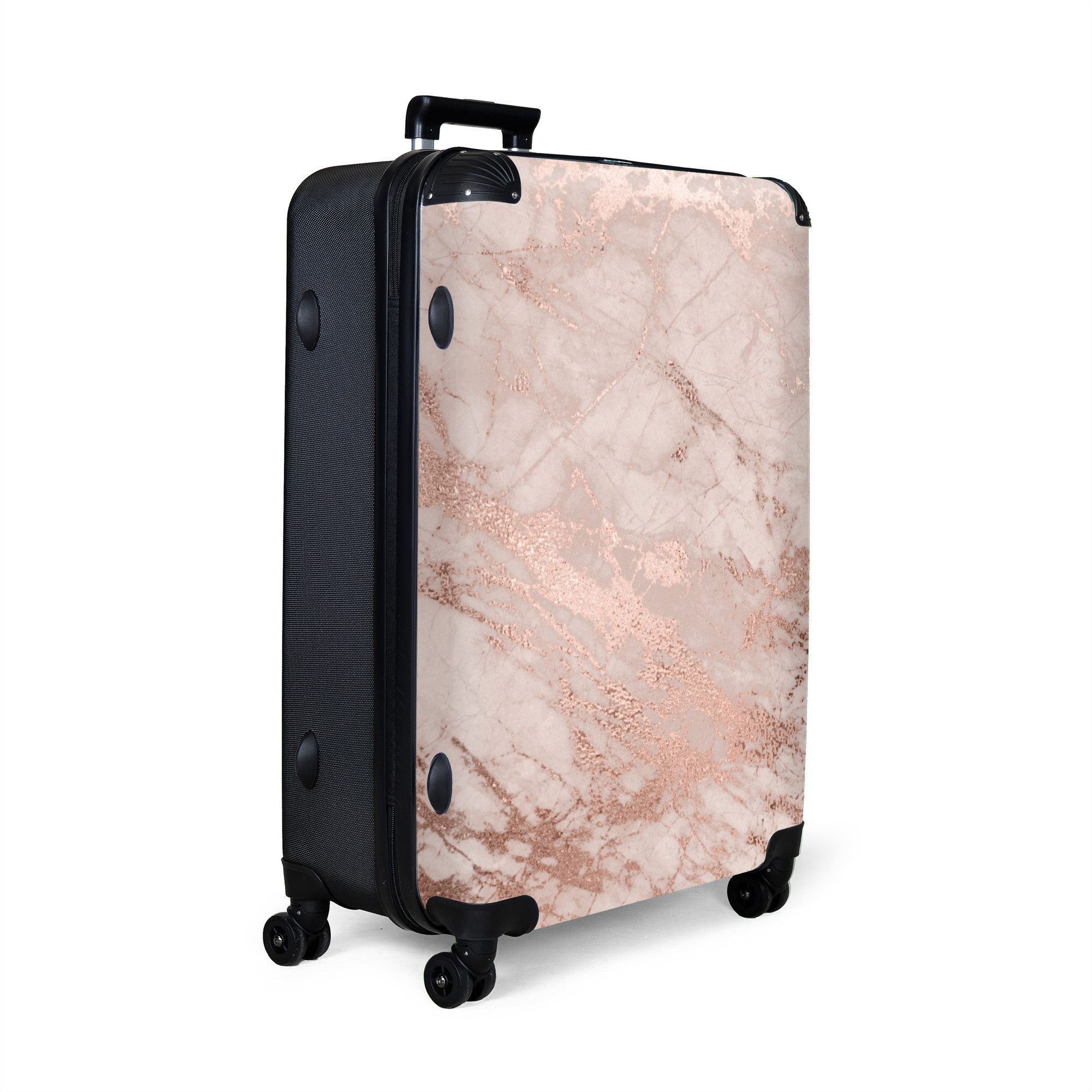 NoBoringSuitcases.com© Hartschalen-Trolley Marmor - Roségold - günstig online kaufen