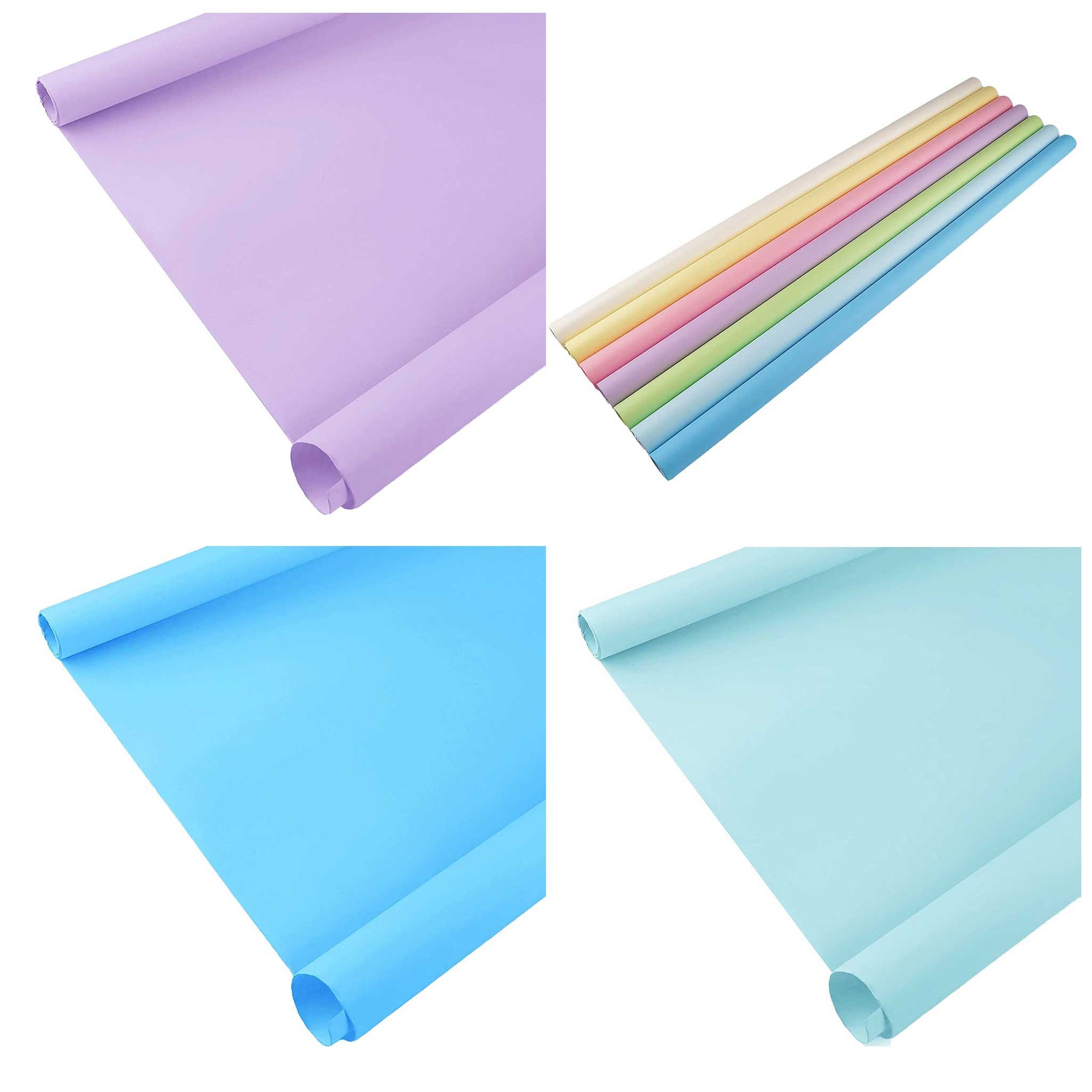 maDDma Geschenkpapier Geschenkpapier uni matt 3 Rollen Dekopapier Verpackungspapier, Farbmix 2