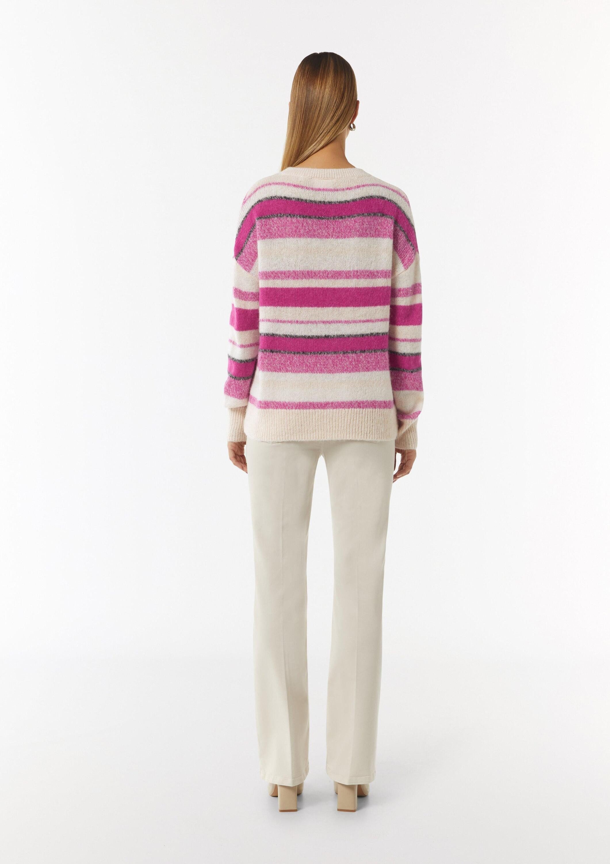 comma Longpullover Strickpullover Strickpullover im Relaxed Fit aus Alpakamix