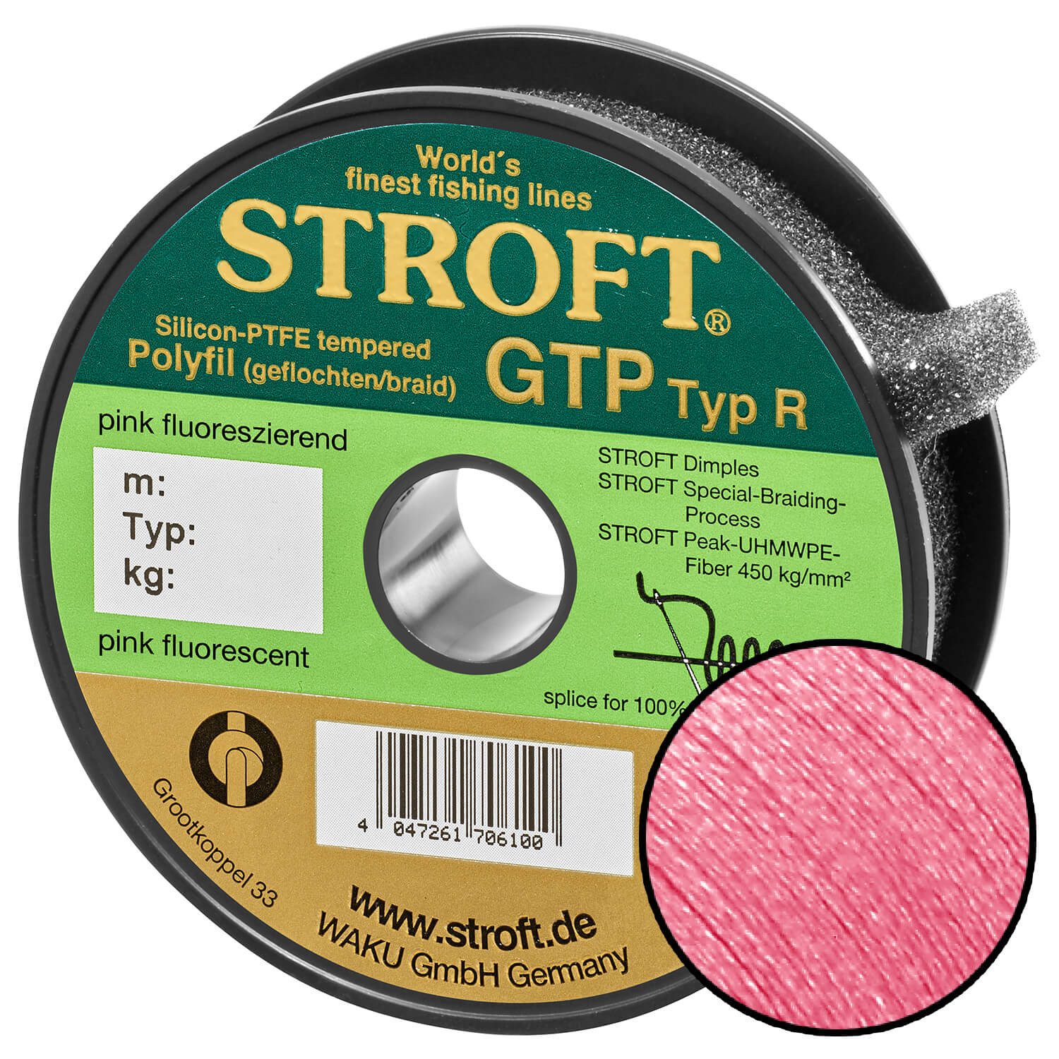 Angelschnur Schnur STROFT GTP Typ R Geflochtene 100m pink fluor