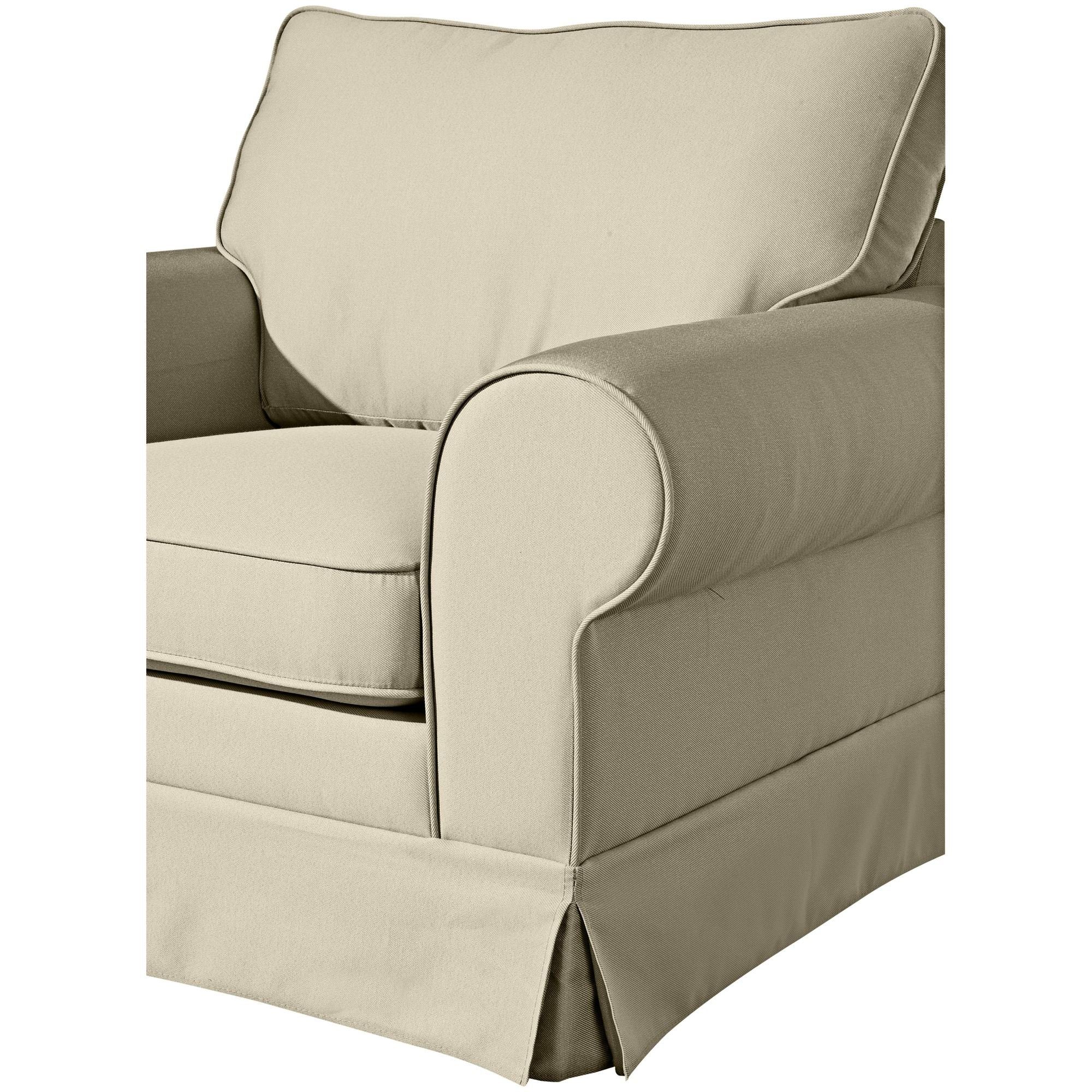 Kostenlosem Kunststoff Flachgewebe / 21735 1-St), Bezug Sessel Kara inkl. 58 (Leinenoptik) hochwertig beige aufm verarbeitet,bequemer Sessel Versand, Sitz (Sparpreis Kessel