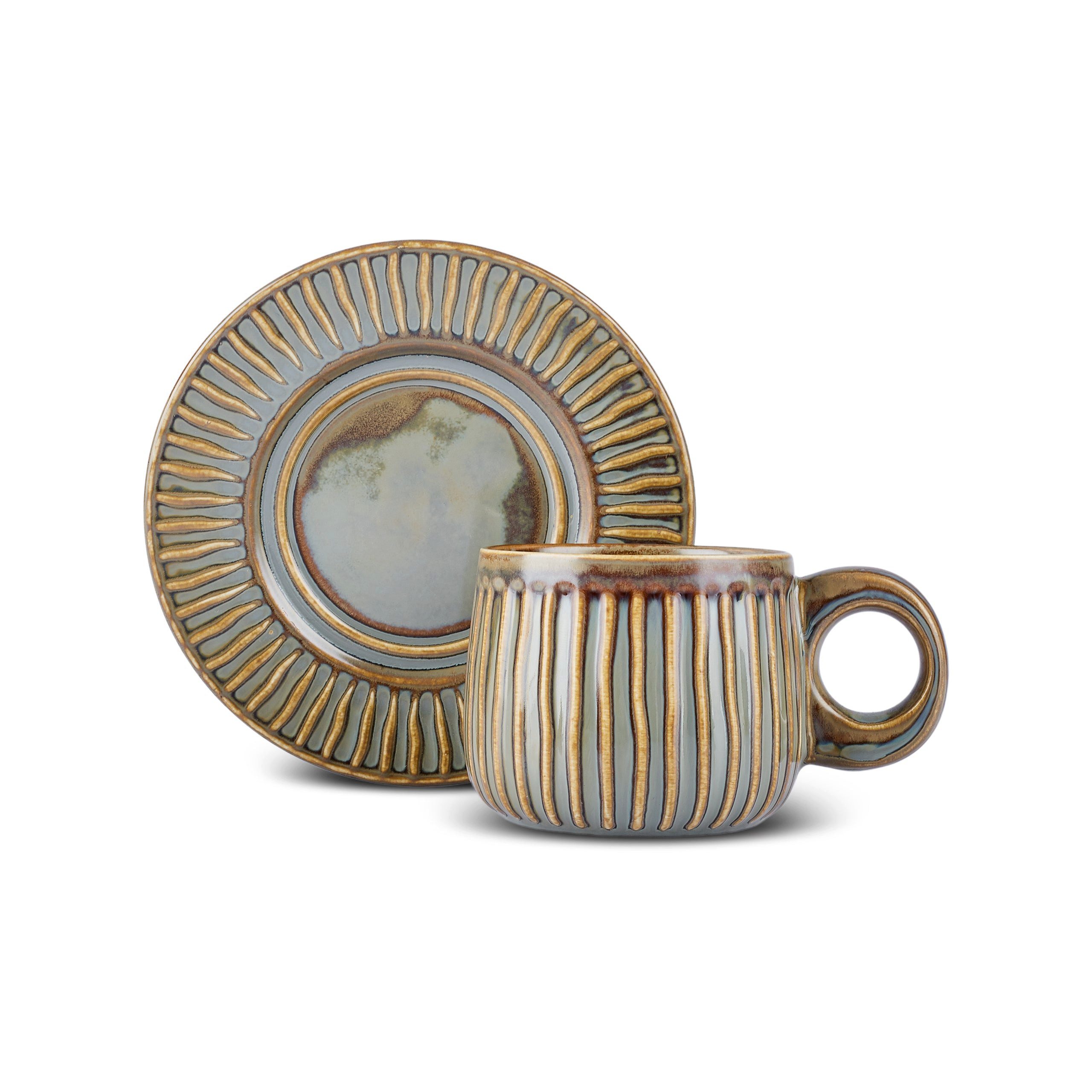 Karaca Кавовий сервіз Karaca Arthur Grün & Blau Teetasse Mokkatasse Kaffeetasse, 260 ml