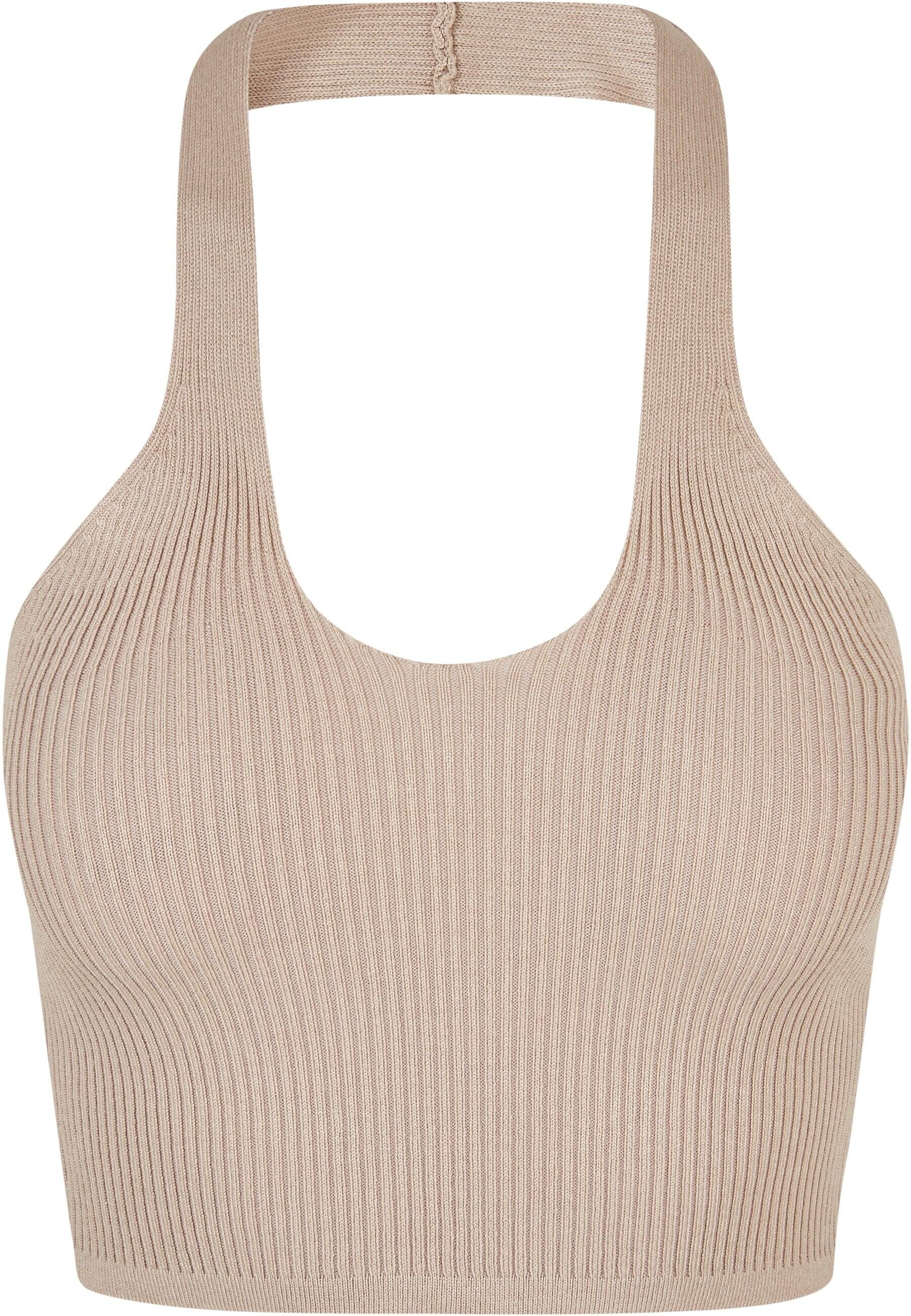 URBAN CLASSICS Muskelshirt Urban Classics Damen Ladies Rib Knit Crossed Neckholder Top (1-tlg)