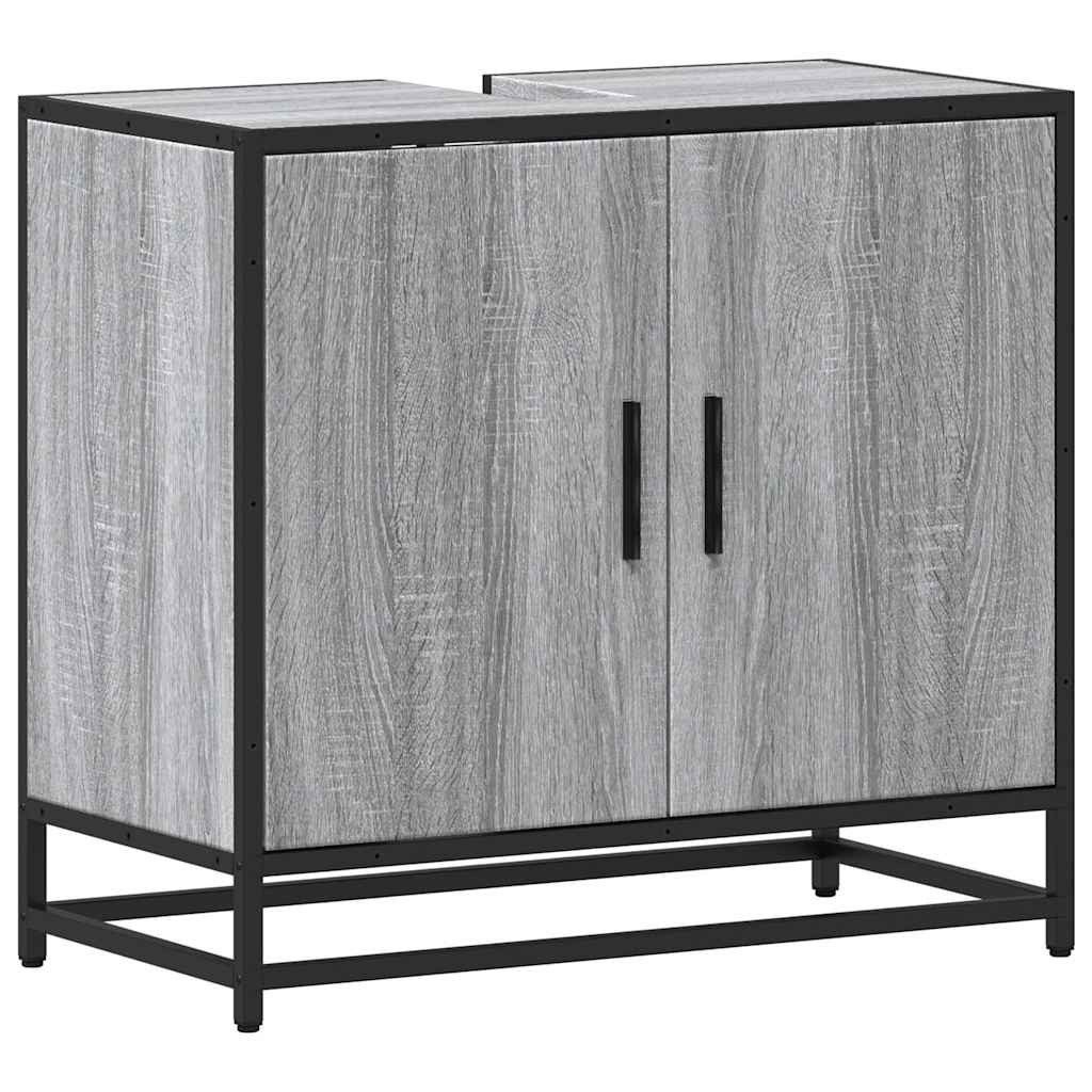 vidaXL Badezimmer-Set Waschbeckenunterschrank Grau Sonoma 65x33x60 günstig online kaufen