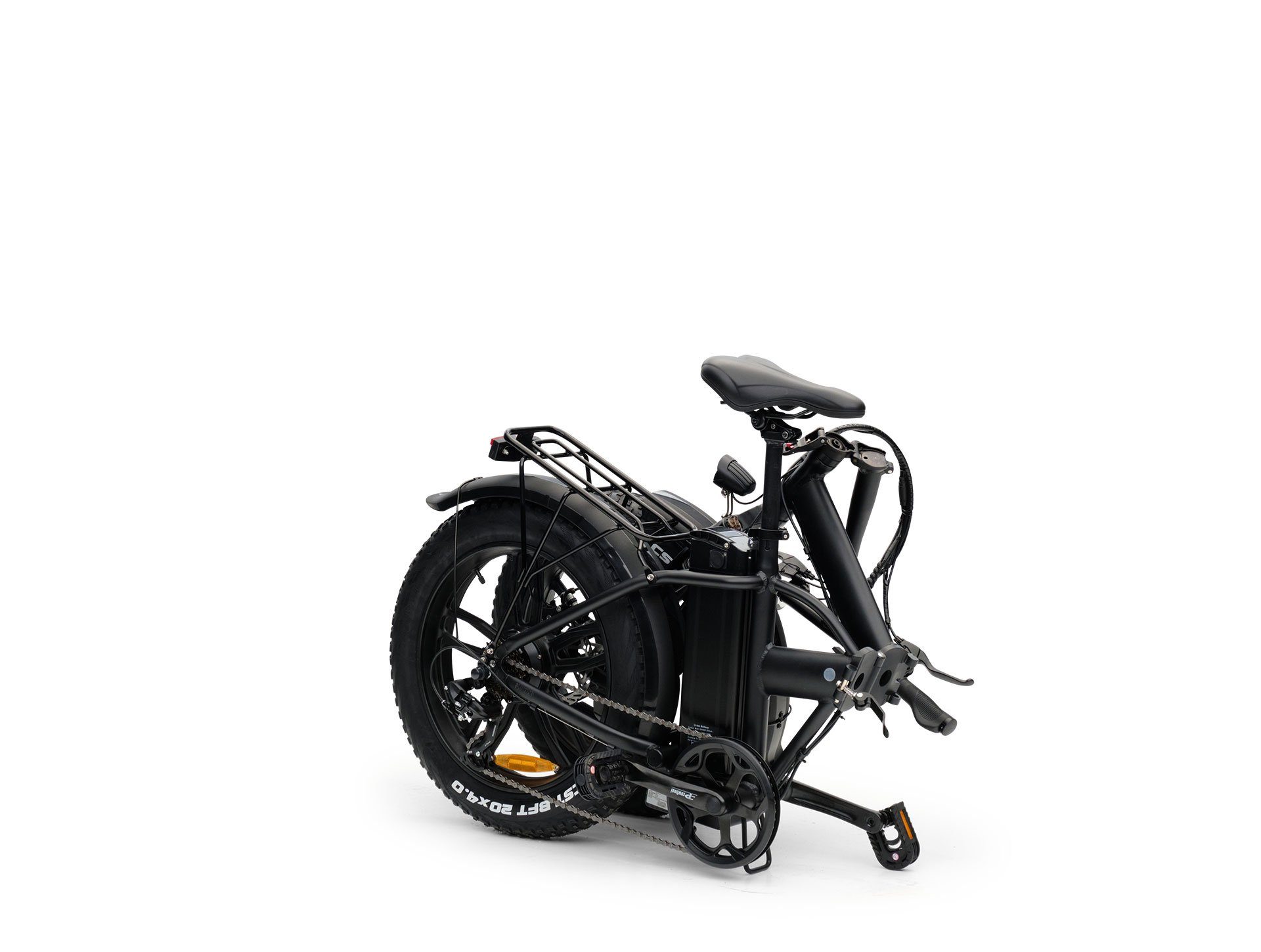 Burnout E-Bike Pluto 20 inch 250W black derailleur gears, 7-speed Shimano Shimano derailleur, folding bike