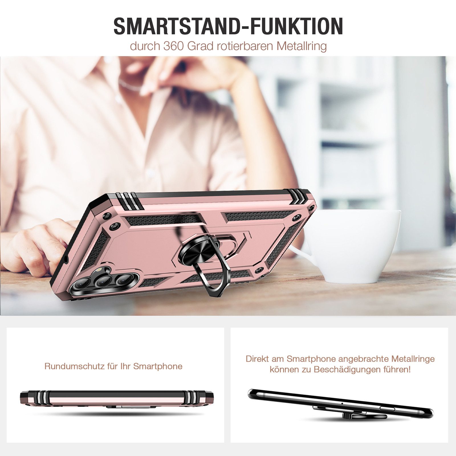 Tec-Expert Handyhülle Outdoor Cover Hülle für Samsung Galaxy A25 5G 6.5 Zoll, 6.5, Premium Hülle aus verstärktem Polycarbonat