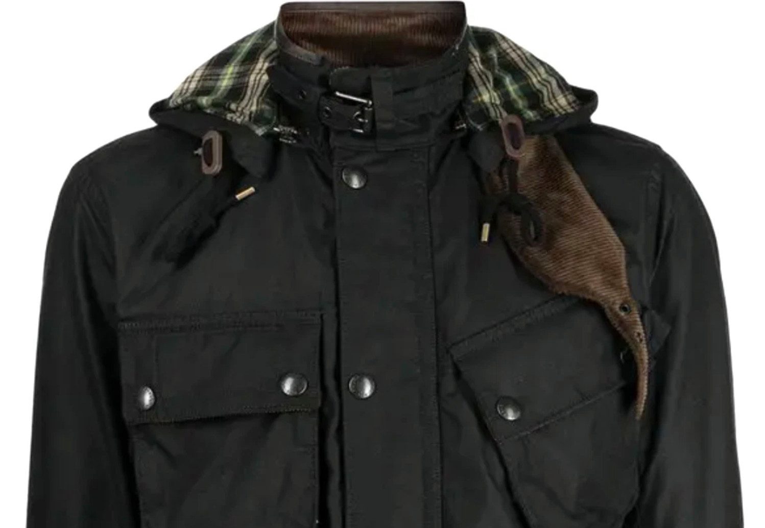 Fieldjacket Waxed Jagd Jacke mit Kapuze Gürtel