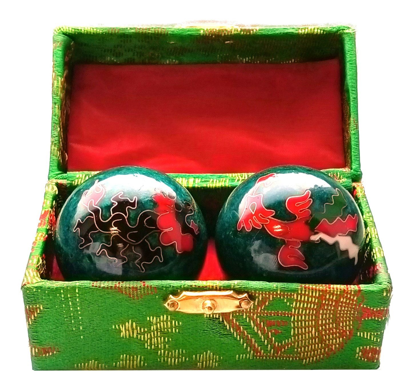 Saraswati Massageball Qi Gong Kugel Drache grün 40mm