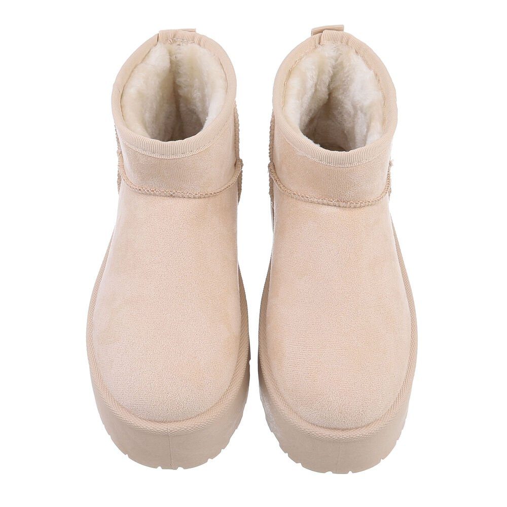 Ital-Design Damen Snowboots Freizeit Snowboots Plateaustiefeletten Snowboots (84338281) Flach Plateaustiefeletten in Beige
