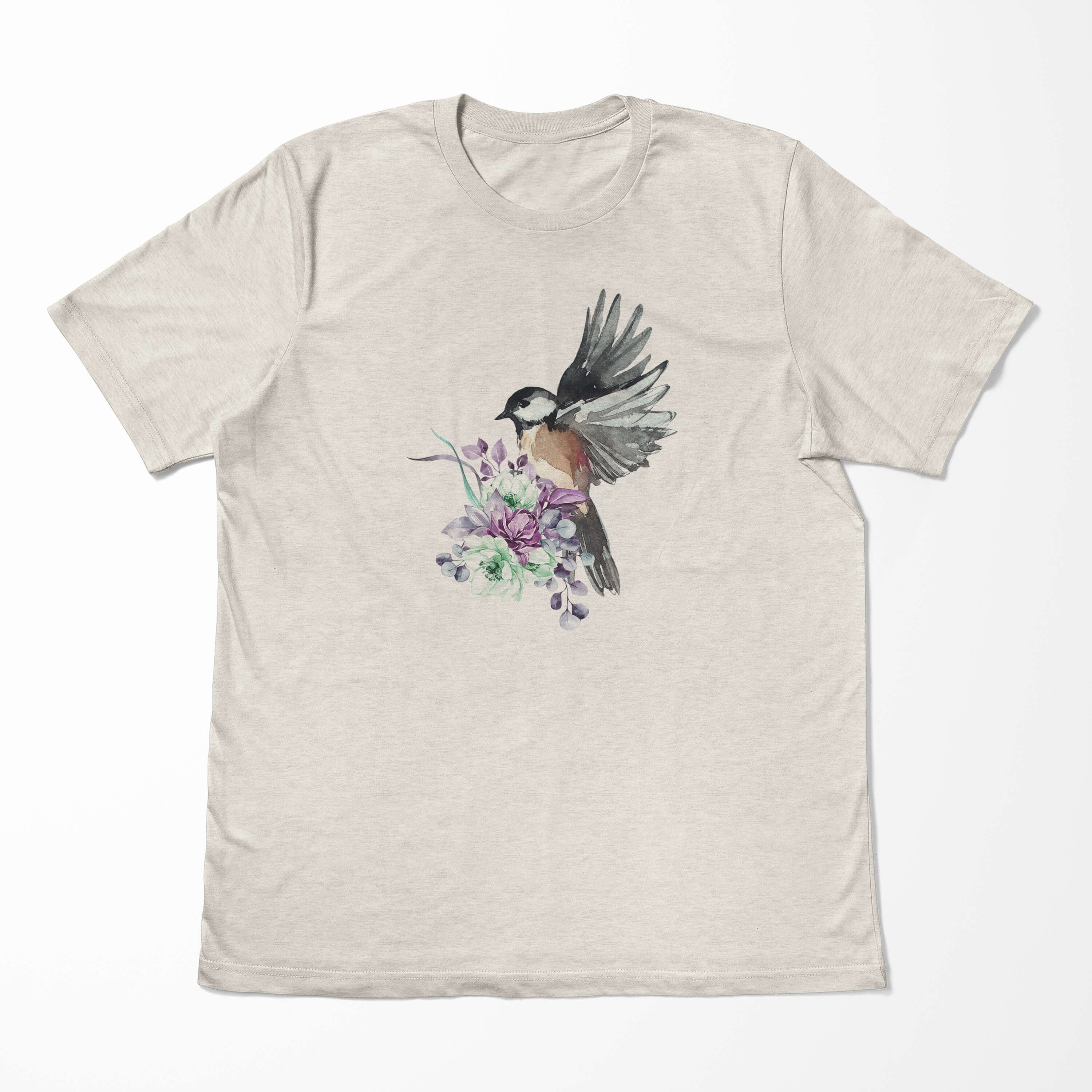Nachhaltig Sperling Ökomode Shirt T-Shirt Art Organic T-Shirt Motiv Herren (1-tlg) Bio-Baumwolle Aquarell Sinus Farbe