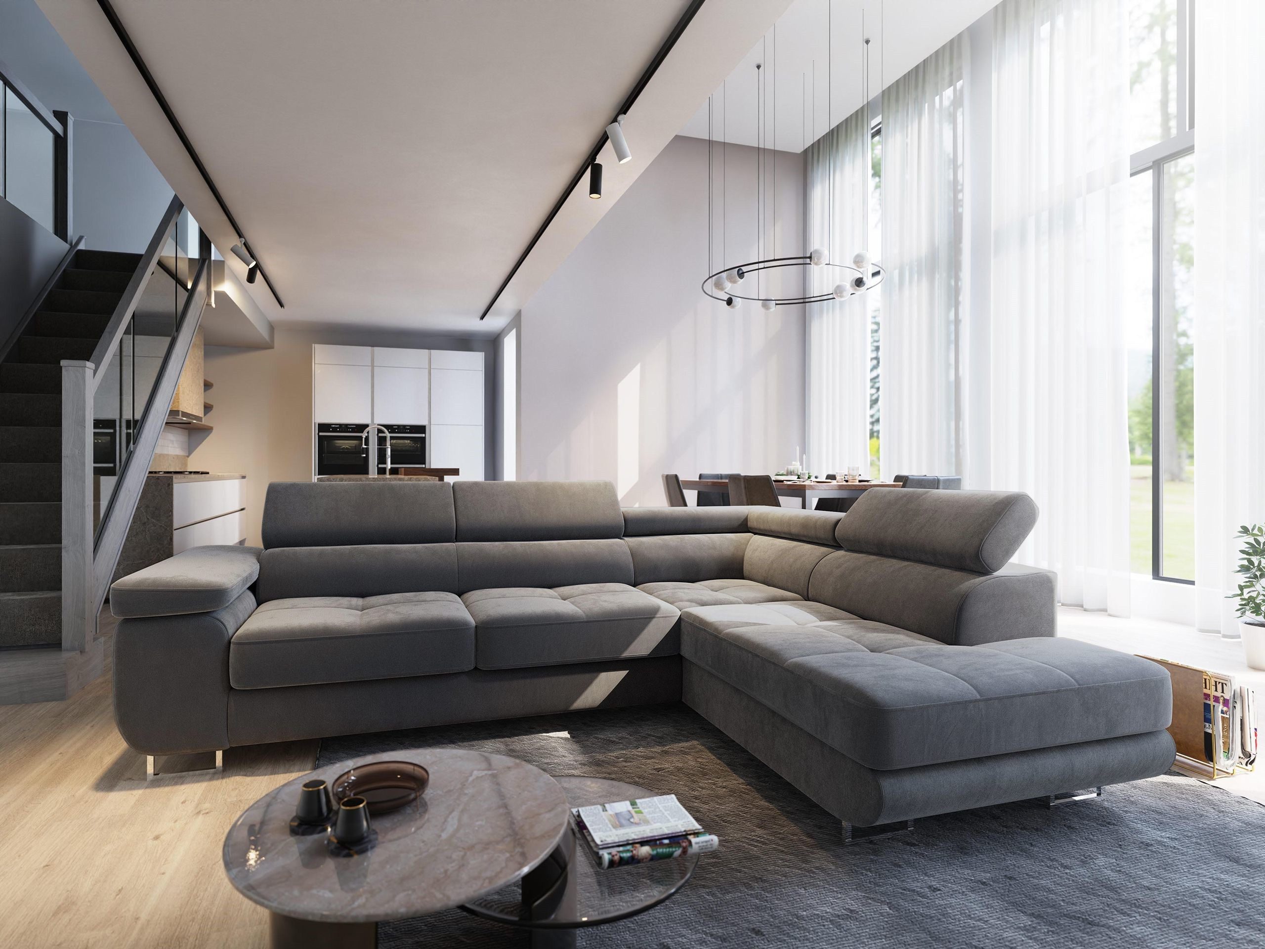 Masseno Ecksofa SELVA mit Schlaffunktion L-Form, Sofa mit Bettkasten günstig online kaufen