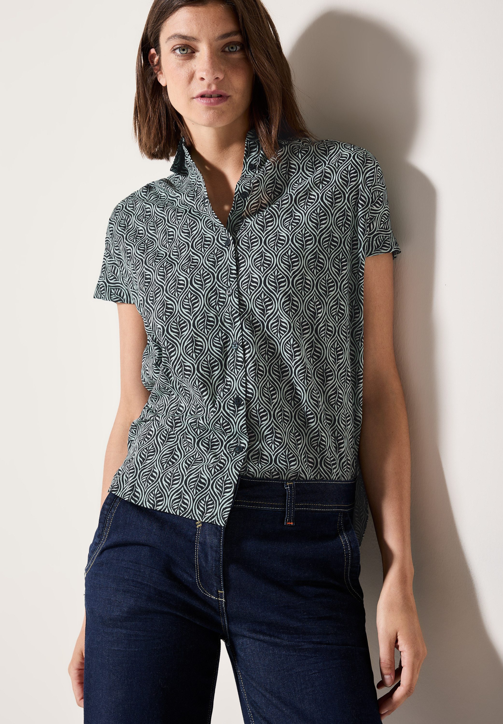 CECIL Hemdbluse aus reiner Baumwolle