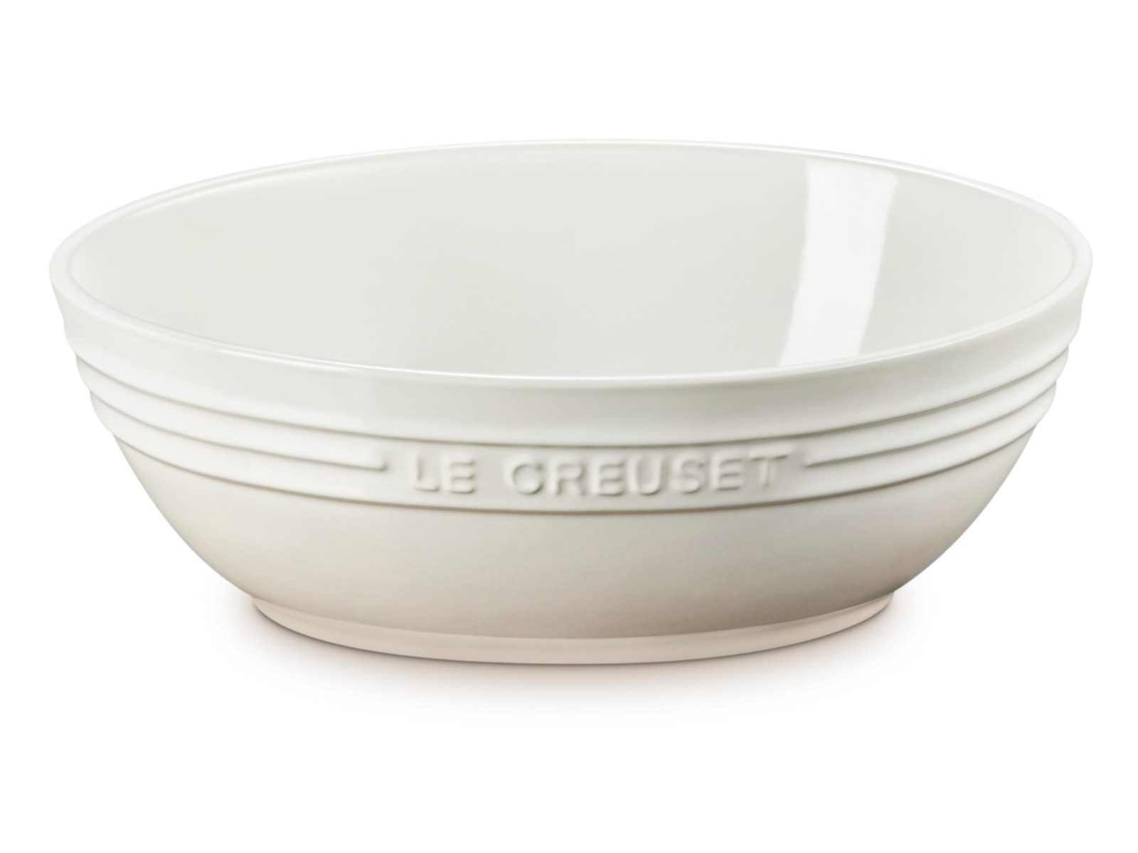 LE CREUSET Servierschale Servierschale rund meringue 3,2l, Steinzeug, (Servierschalen)