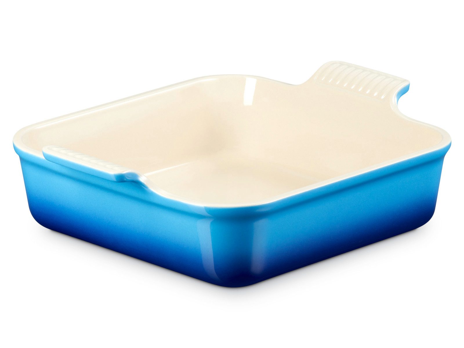 LE CREUSET Auflaufform Auflaufform Tradition quadratisch azure 23cm, Steinzeug