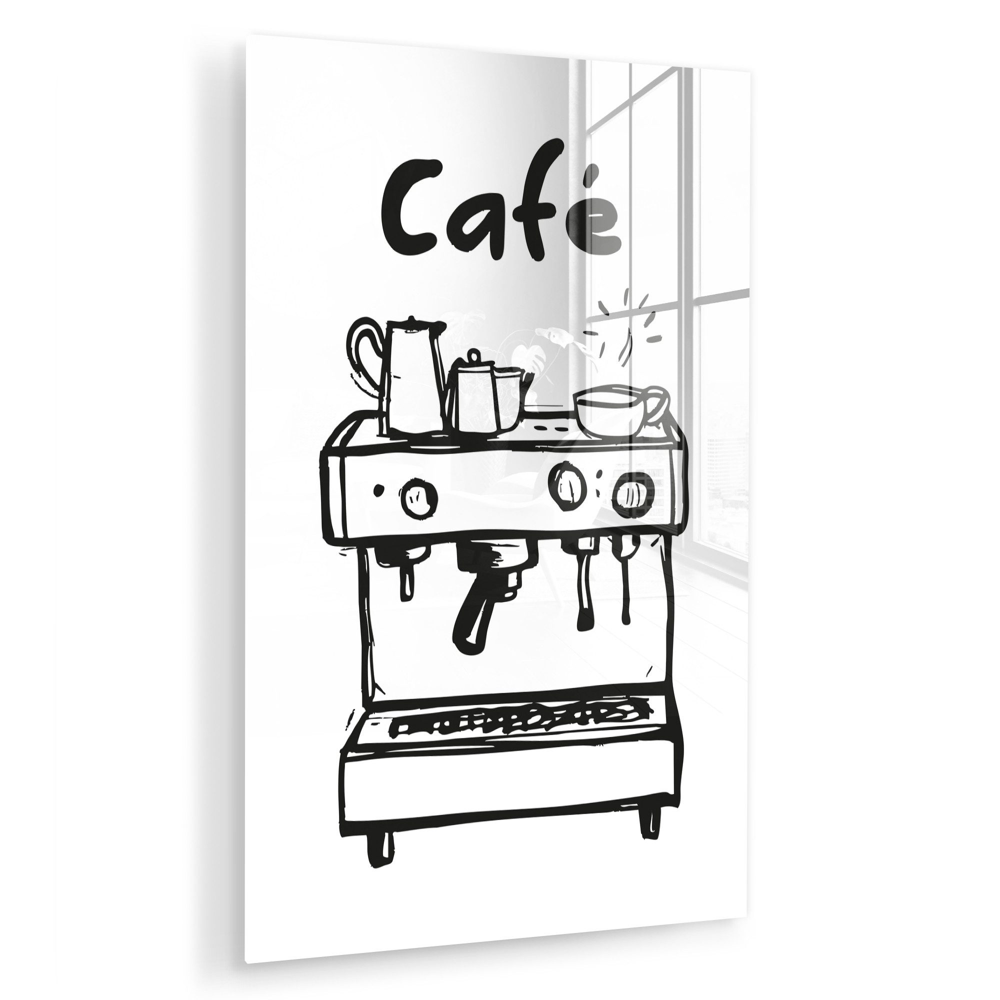 MuchoWow Acrylglasbild Illustration - Cafe - günstig online kaufen