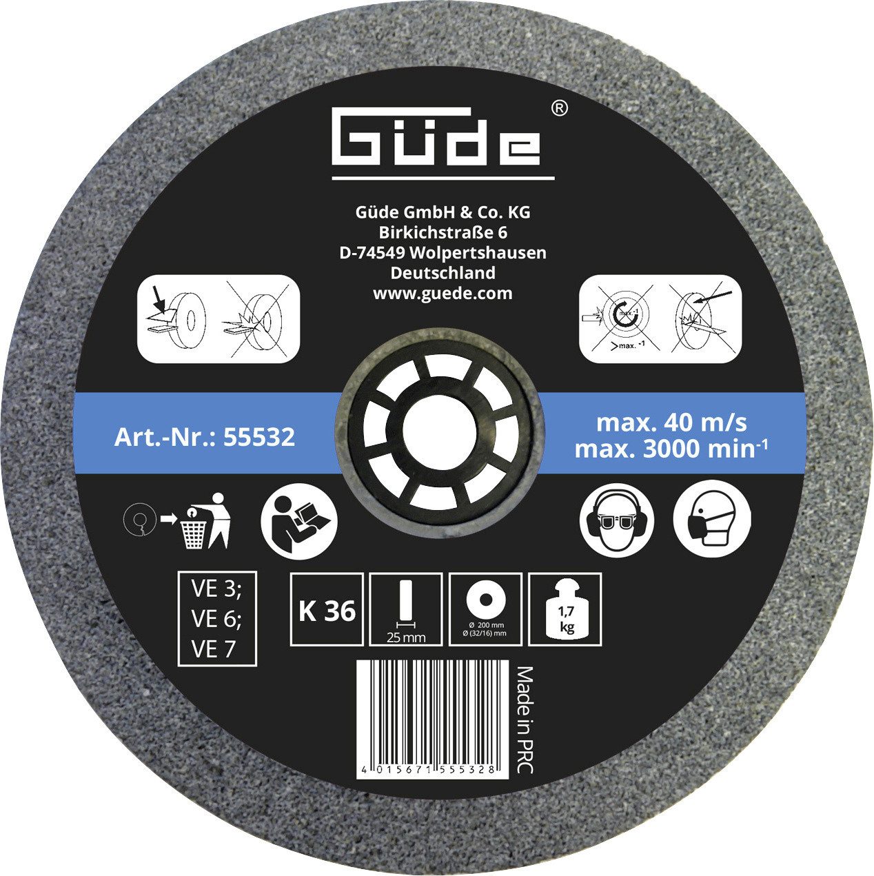 Güde Winkelschleifer Güde Schleifscheibe K 36 200 x 25 x 32 mm