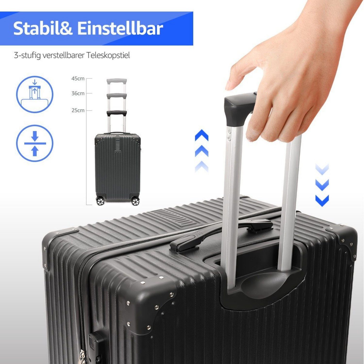 yonsly Trolleyset Kofferset Koffer Set, Reisekoffer günstig online kaufen