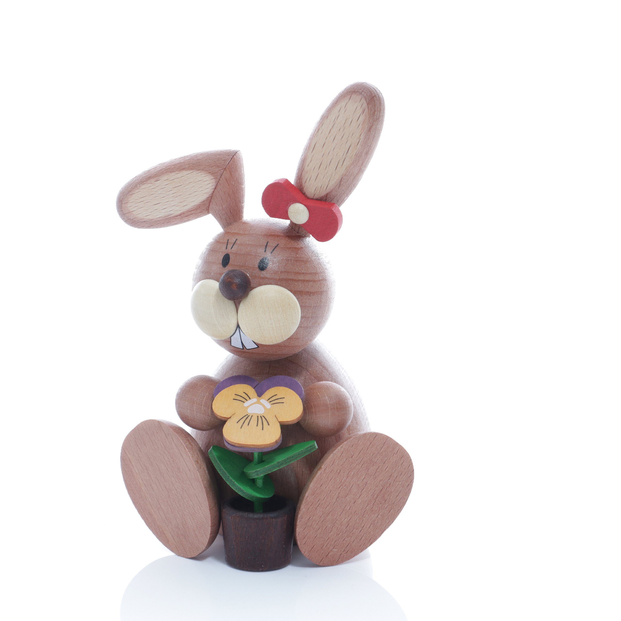 Ullrich Kunsthandwerk Osterhase Osterdekoration Osterhäsin mit Blumentopf BxH 6x11cm NEU