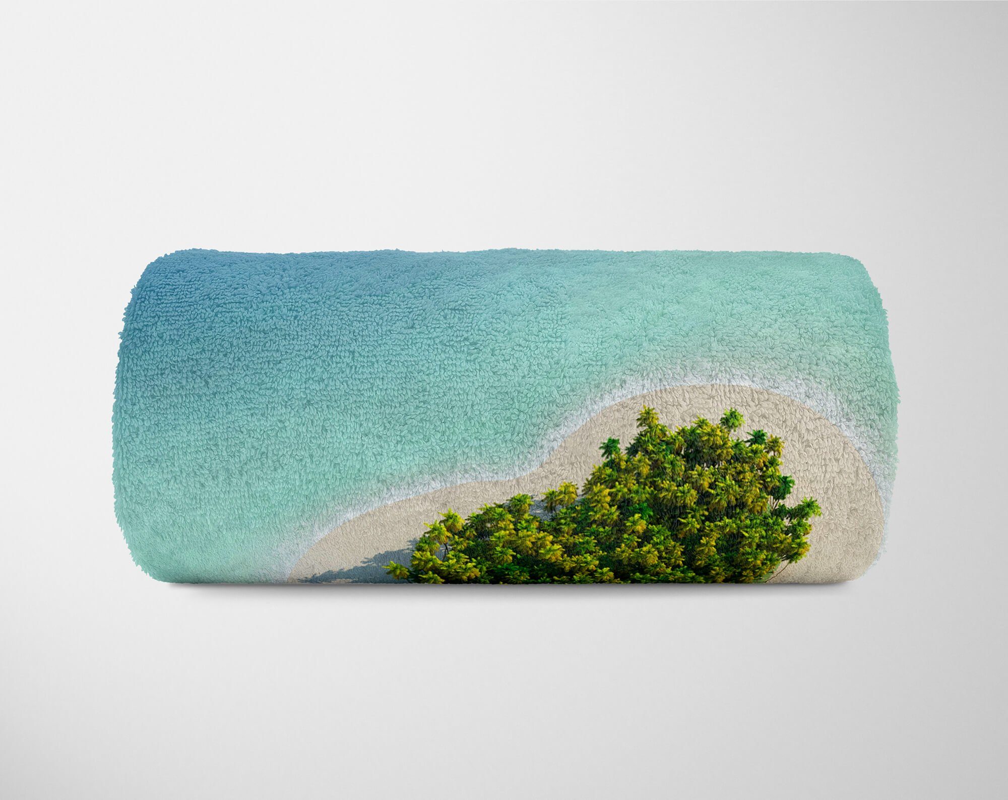 Herzform, mit Handtücher Sinus Handtuch Saunatuch Insel (1-St), Kuscheldecke Strandhandtuch Baumwolle-Polyester-Mix Handtuch Fotomotiv Art mit