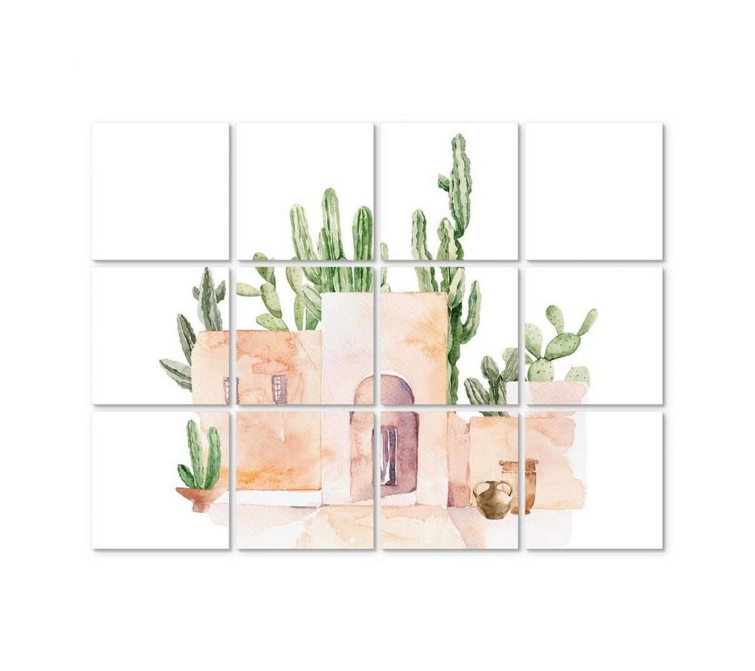 Thumbnail - K&L Wall Art Fliesenaufkleber selbstklebend Klebefliese Kachel Kaktus Deko Toskana Boho Küche