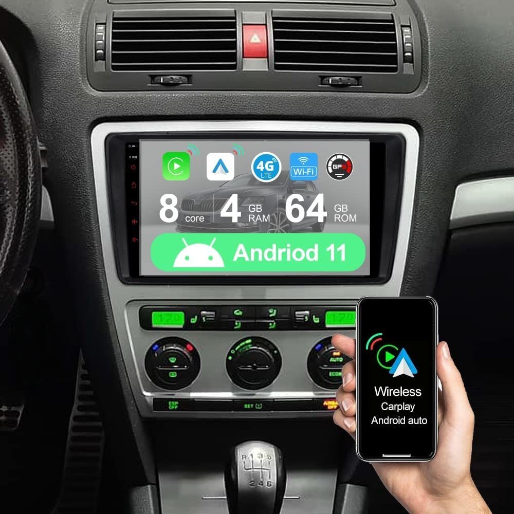 [Versand täglich außer an Feiertagen] GABITECH für Skoda Octavia und Carplay BT MP5 9'' GPS Einbau-Navigationsgerät Yeti Android Autoradio