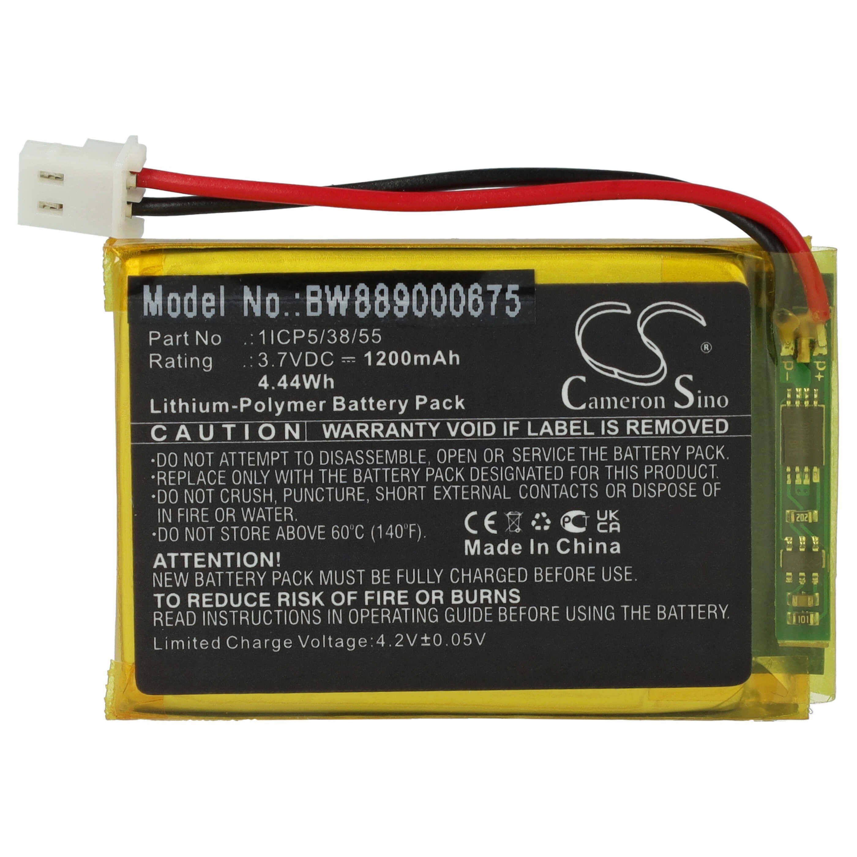 vhbw Akku passend für NUK Eco Control Audio 500, Audio 530D+ Babyphone Akku Akku Li-Polymer 1200 mAh (3,7 V, 1 St), Leistungsfähiger Austausch-Akku Babyfone, Babyphone, Babytalker