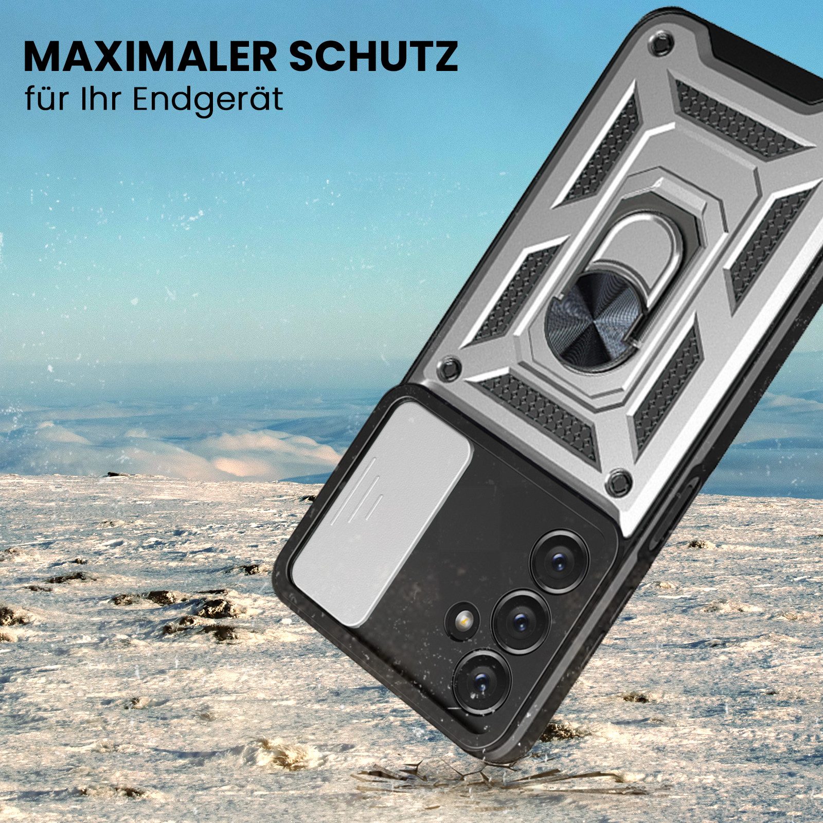 Tec-Expert Handyhülle Outdoor Cover Hülle für Samsung Galaxy A34 5G 6.6 Zoll, 6.6", Premium Hülle mit Kameraschutz aus verstärktem Polycarbonat