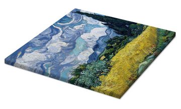 Posterlounge Leinwandbild Vincent van Gogh, Weizenfeld mit Zypressen, Wohnzimmer Mediterran Malerei