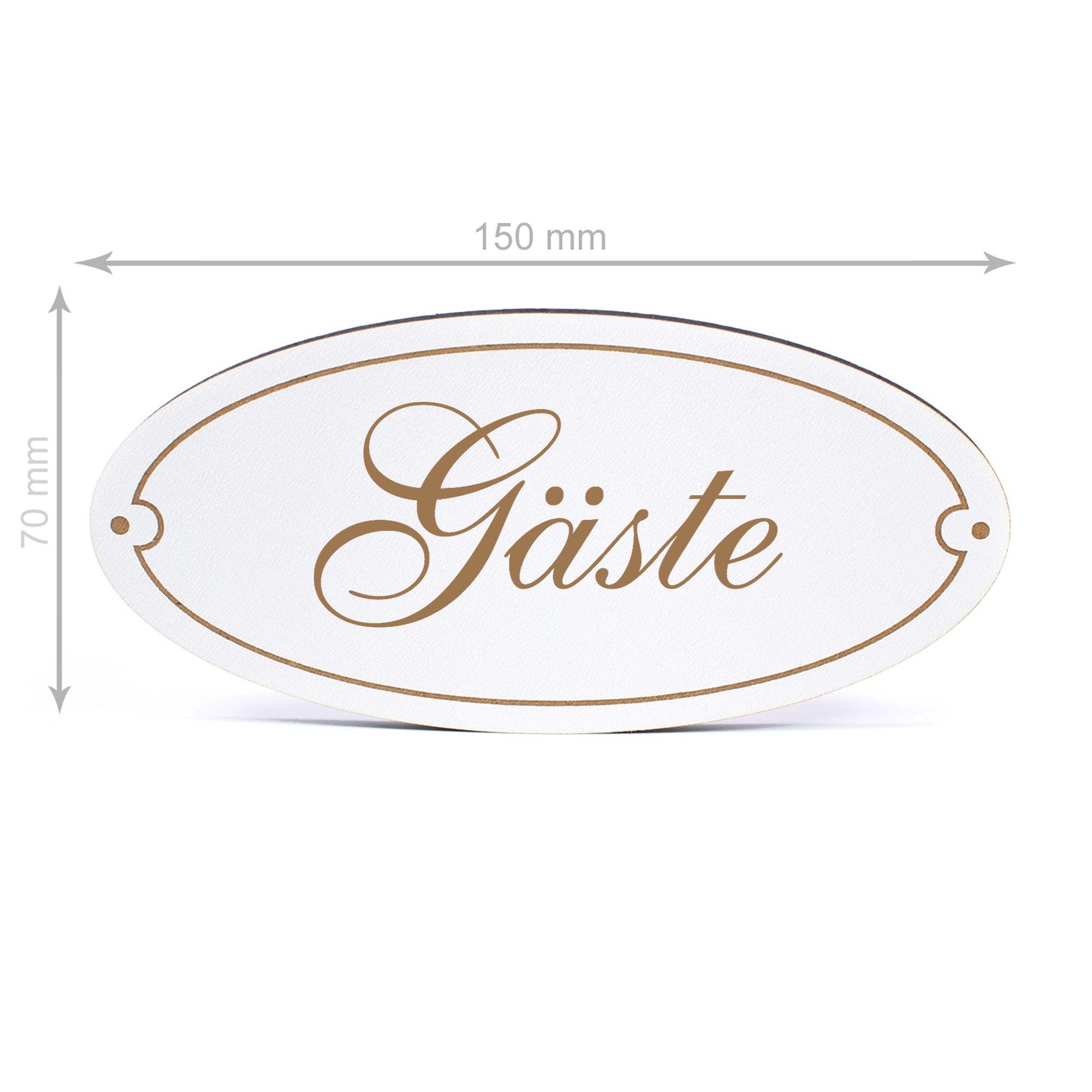 Dekolando Hinweisschild Türschild Oval - Gäste - Schild 15 x 7 cm - Schilder Türschilder, (1 St)