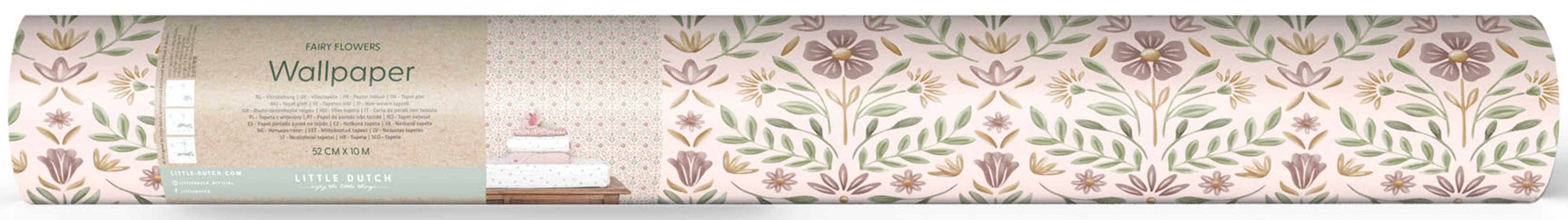 LITTLE DUTCH Fototapete Fairy Flowers, glatt, neutral, (1 St), 10mx52cm (ca. 5m2)