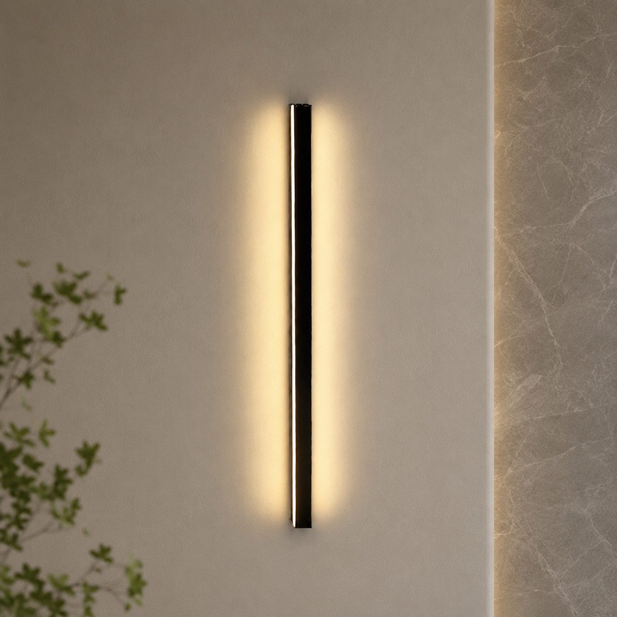 Nettlife LED Wandleuchte Schwarz 60CM 21W Up & Down Strahler modern Wandlicht Innen, LED fest integriert, Warmweiß, für Flur Treppenhaus Wohnzimmer Kinderzimmer Schlafzimmer