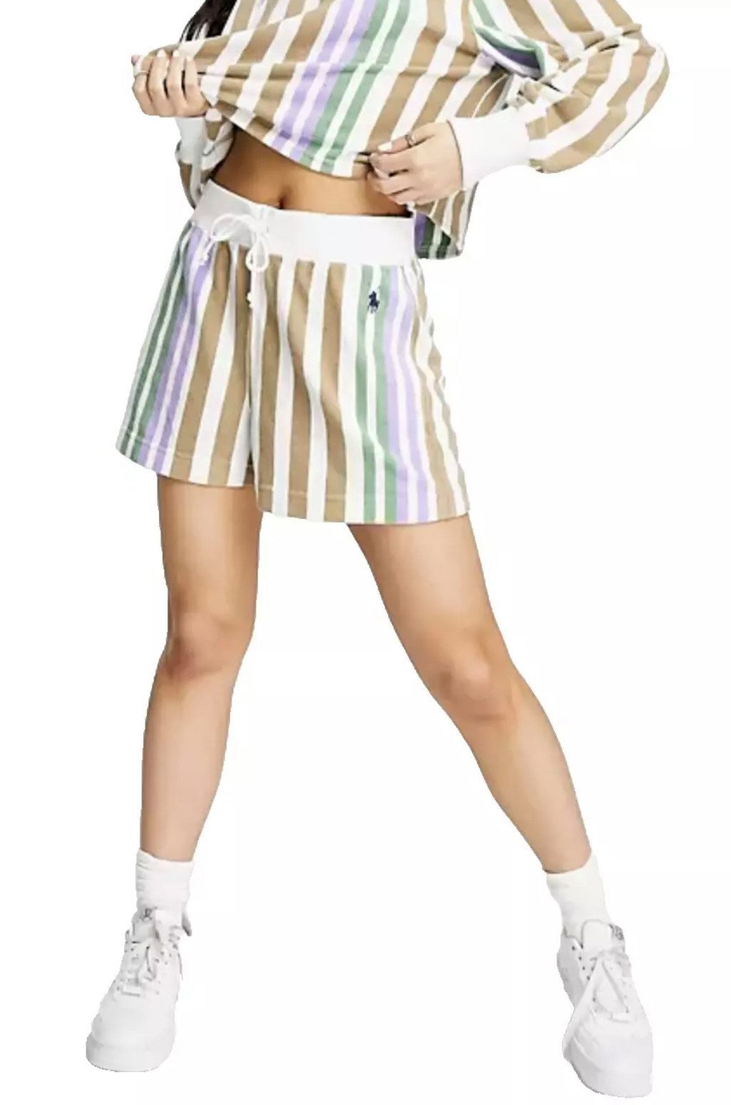 Polo Ralph Lauren Sweatshorts Kordelzug Frottee Logo Shorts Bermuda Hose Kordelzug, Logo-Stickerei, Frottee, Eingrifftaschen