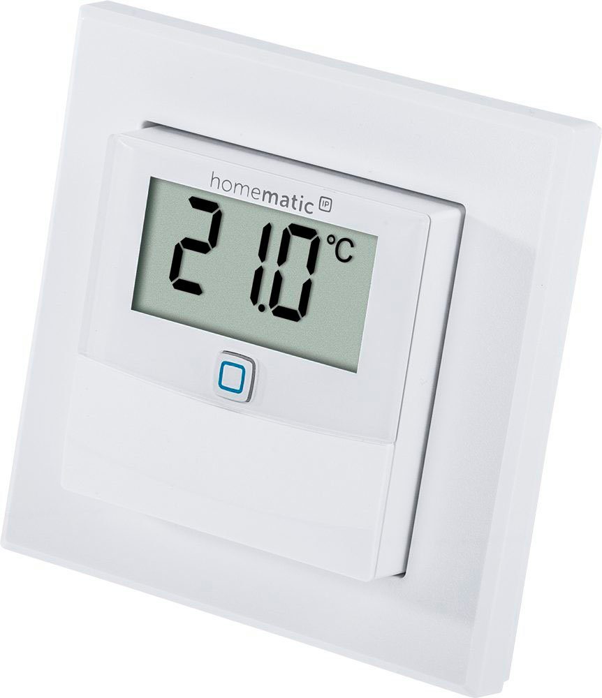 Homematic IP Temp.- und Luftfeuchtigkeitssensor Smart-Home-Zubehör Display (150180A0) –innen