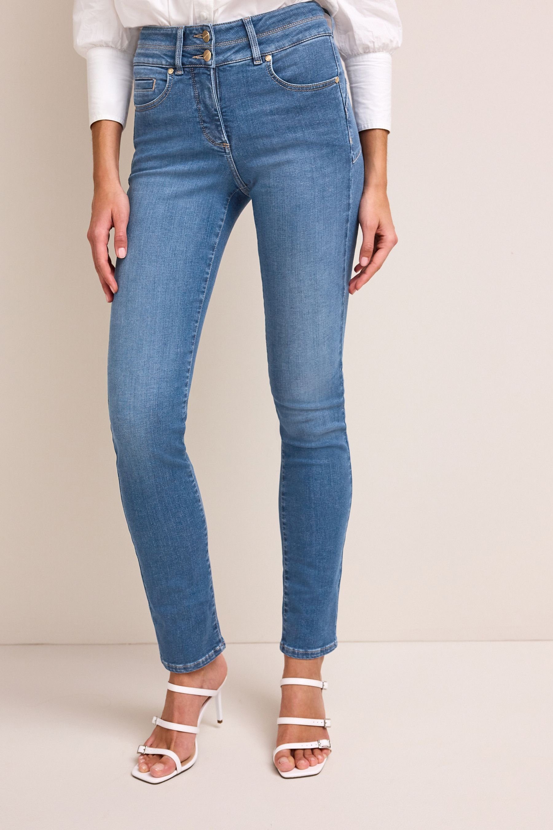 Next Push-up-Jeans Lift, Slim & Shape Slim Jeans (1-tlg) Mid Blue Denim