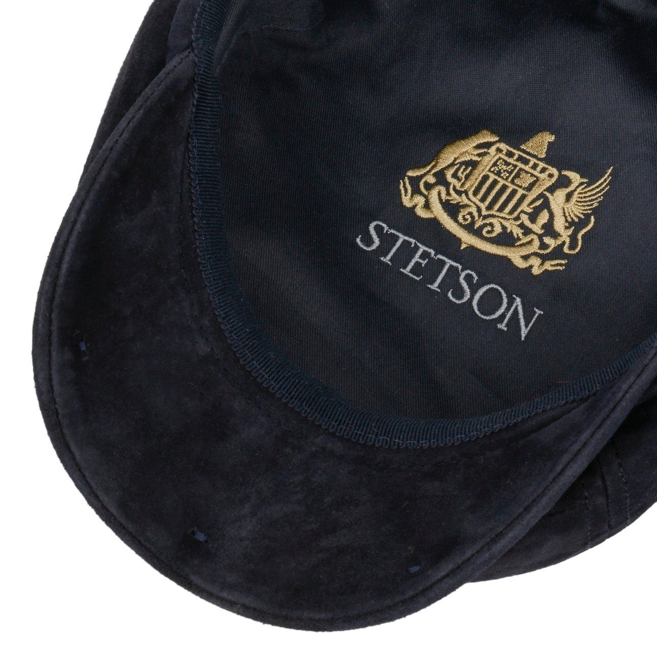 in (1-St) mit Stetson Made Ledercap Schirm, Flat Cap dunkelblau Germany