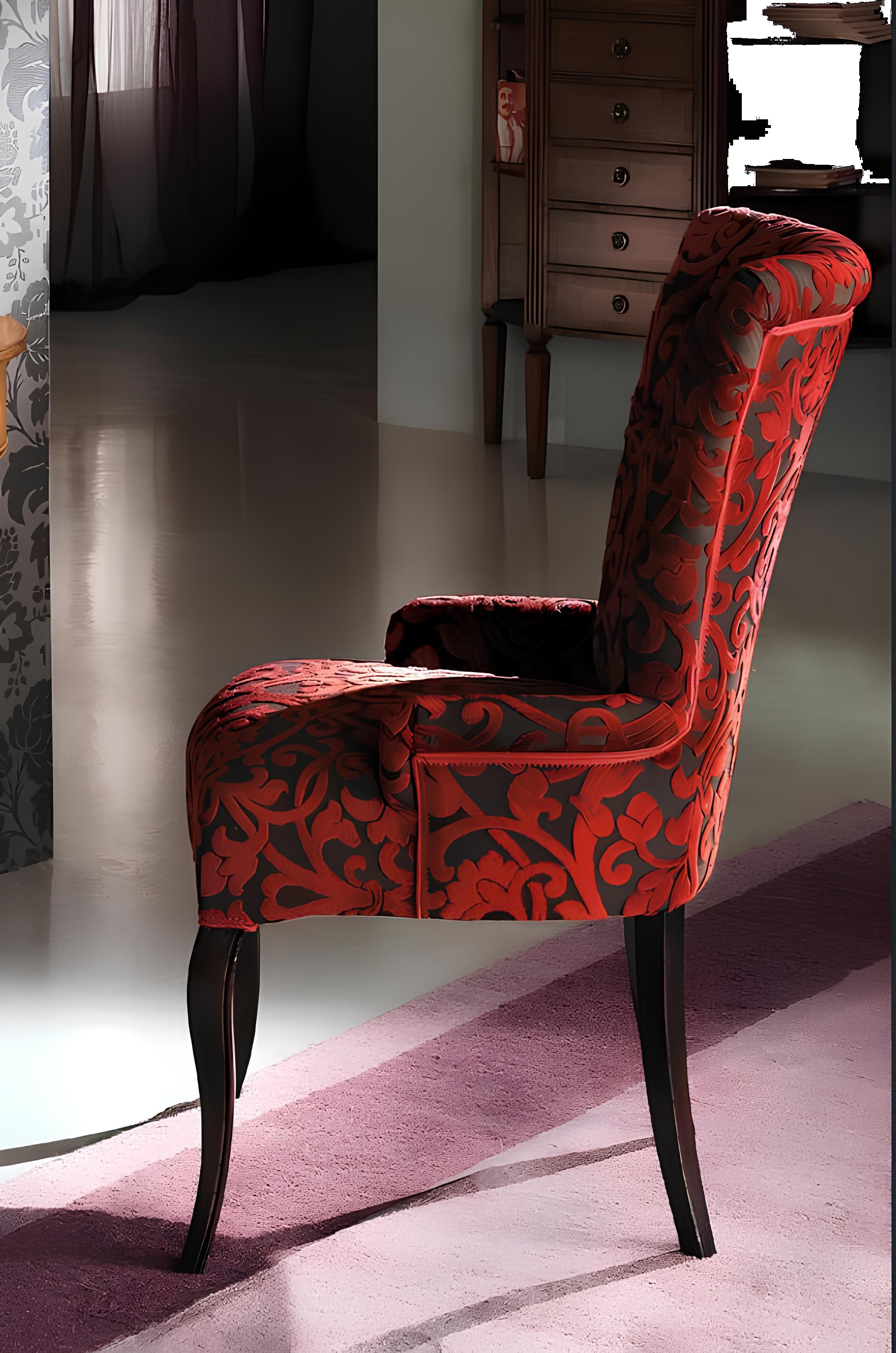 Xlmoebel Esszimmerstuhl Luxuriöser brauner Holz-Sessel für das Wohnzimmer, italienisches, Hergestellt in Europa