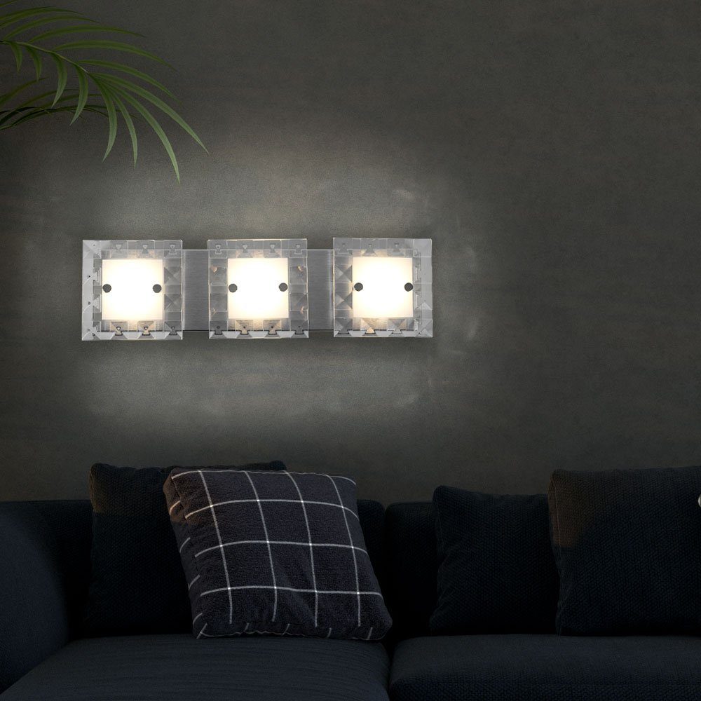 etc-shop LED Wandleuchte, LED-Leuchtmittel fest Wandleuchte Wohnzimmer Glaskristalle Designleuchte verbaut, Wandlampe