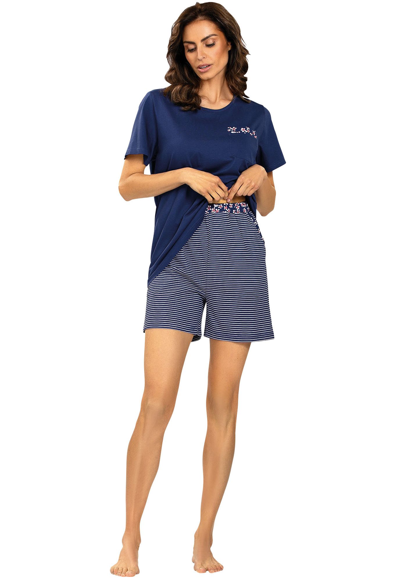 comtessa Pyjama Damen-Shorty Single-Jersey Streifen günstig online kaufen
