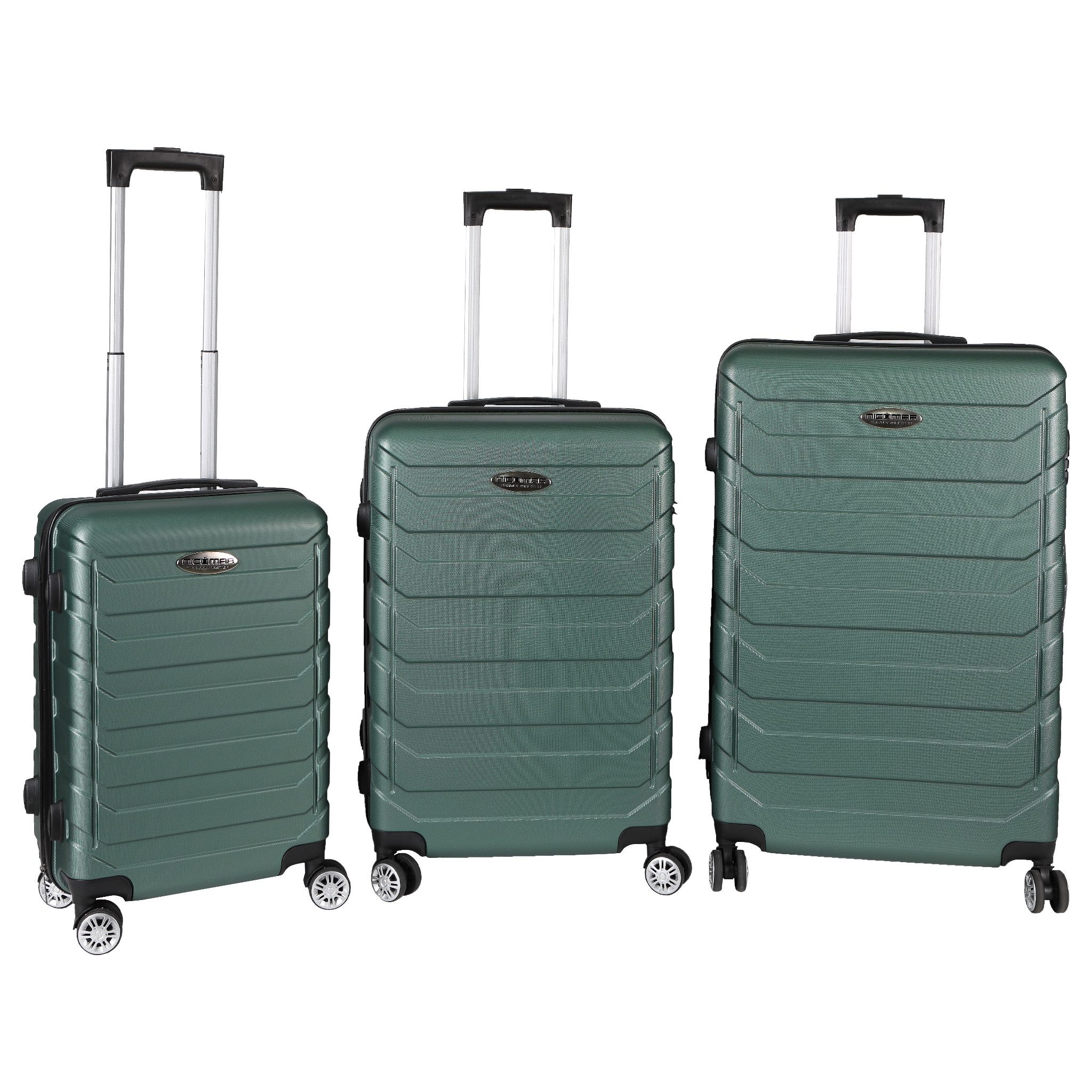 Hartschalen-Trolley Koffer Reisekoffer 3er Kofferset Hartschalenkoffer Grün