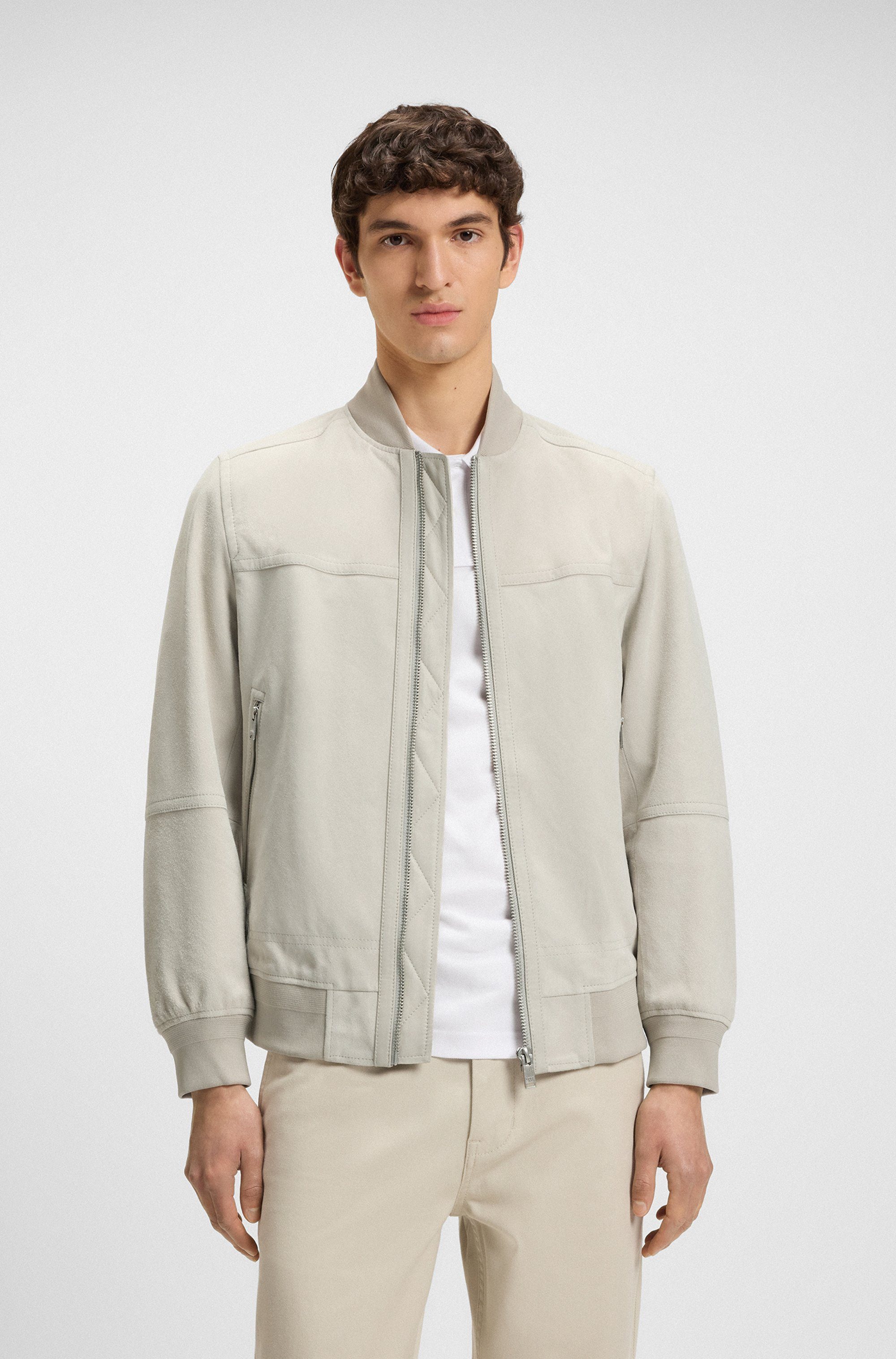 BOSS ORANGE Lederjacke Johice aus weichem Ziegennappaleder