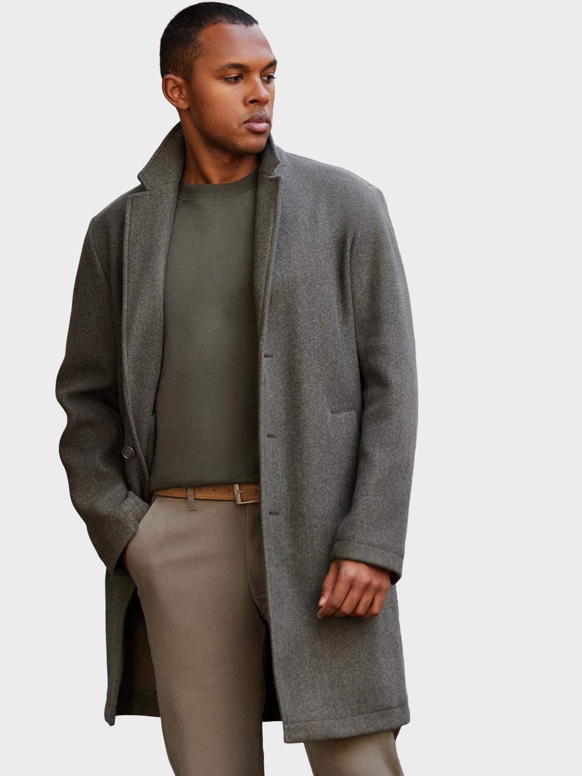 OMBRE Wintermantel Einreihiger Herrenmantel ohne Futter günstig online kaufen