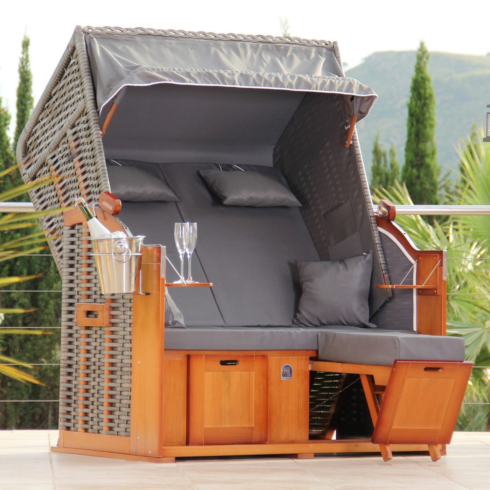 DERKORB Strandkorb Der Klassiker - 2-Sitzer, BxTxH: 137x78x166 cm, Volllieg günstig online kaufen